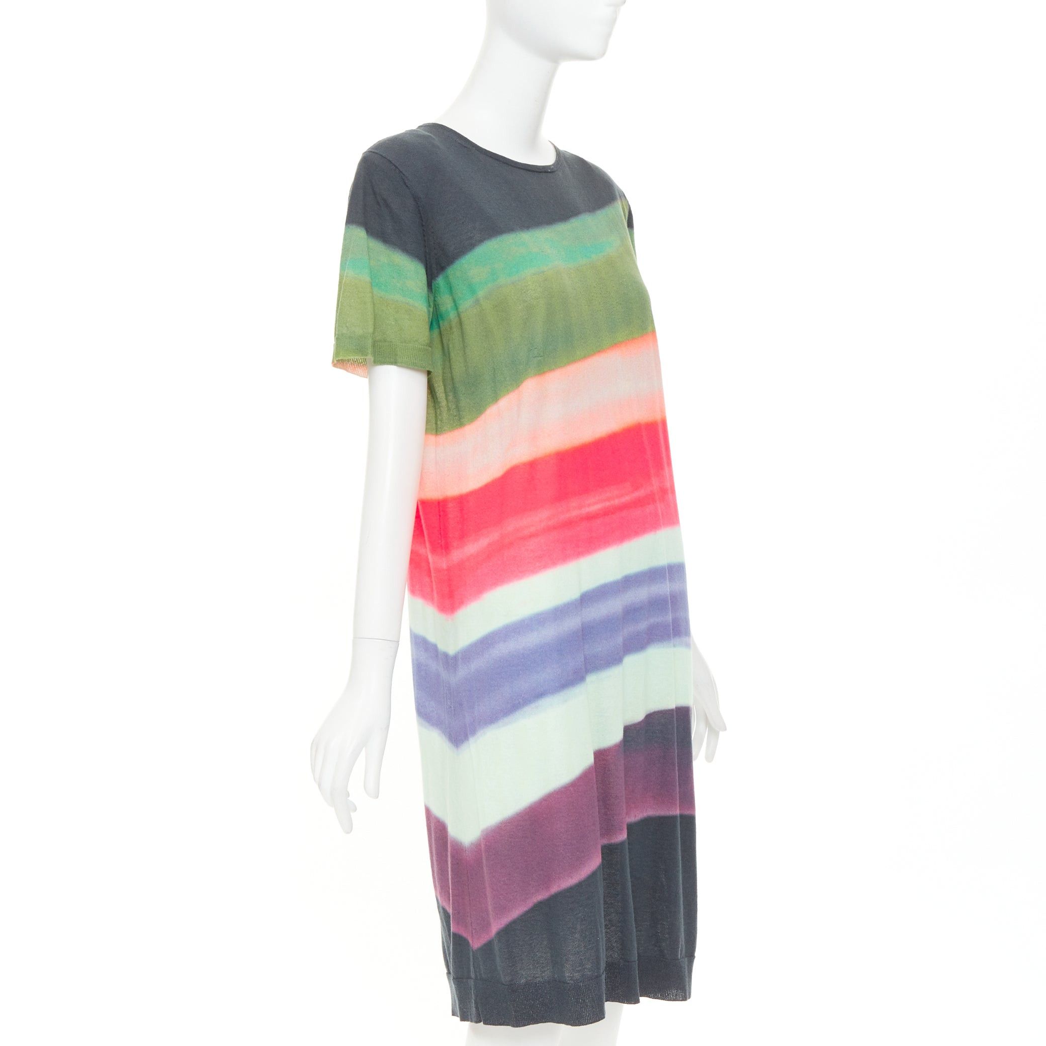 Dries Van Noten DRIES VAN NOTEN 2021 Len Lye Runway multicolor print shoulder pad tshirt dress S Size S / US 4 / IT 40 - 3 Thumbnail