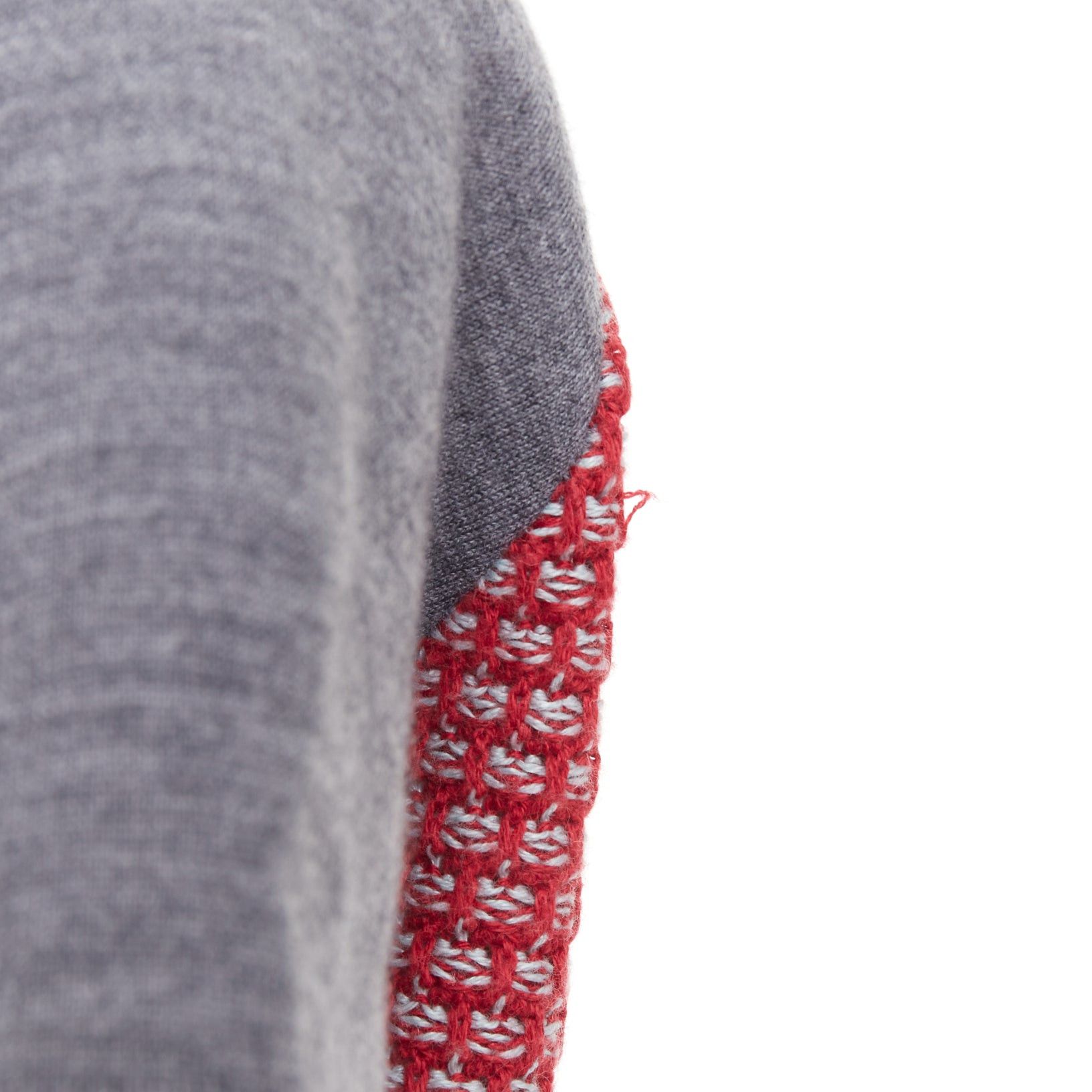 Marni MARNI 2016 grey cotton raglan short sleeve red tweed back cropped cardigan IT40 S Size S / US 4 / IT 40 - 7 Thumbnail