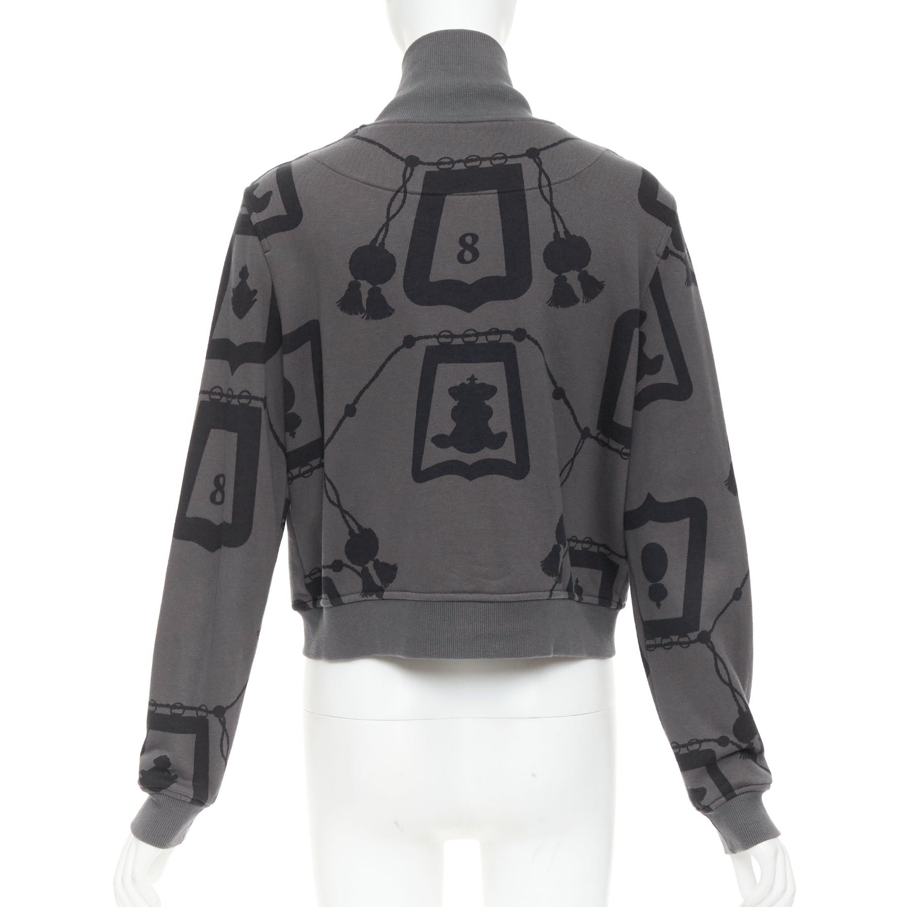 Hermes HERMES 2021 Poste et Cavalerie grey black rope print bomber jacket FR42 XL Size L / US 10 / IT 46 - 6 Thumbnail