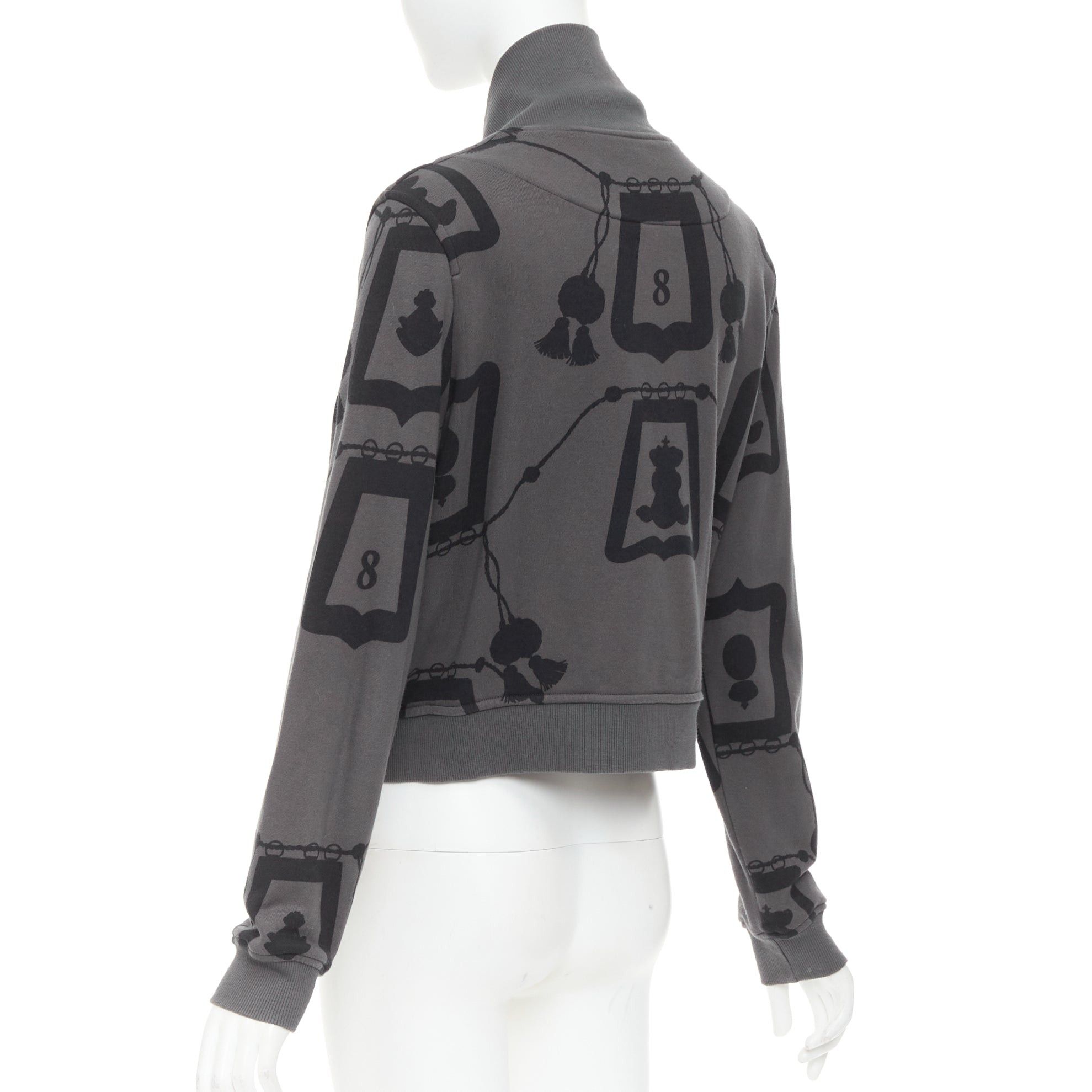 Hermes HERMES 2021 Poste et Cavalerie grey black rope print bomber jacket FR42 XL Size L / US 10 / IT 46 - 7 Thumbnail