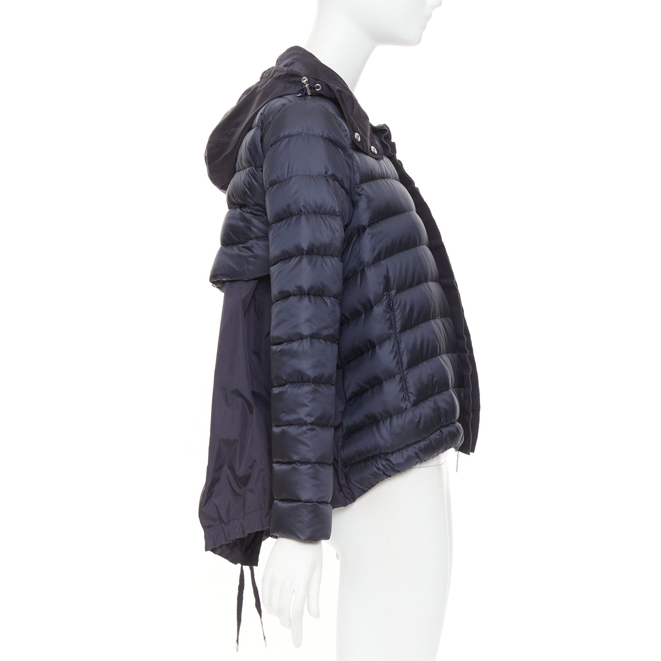 Moncler MONCLER Dorothee Guibbotto navy nylon ruffle trim hooded jacket Sz2 M Size M / US 6-8 / IT 42-44 - 5 Thumbnail