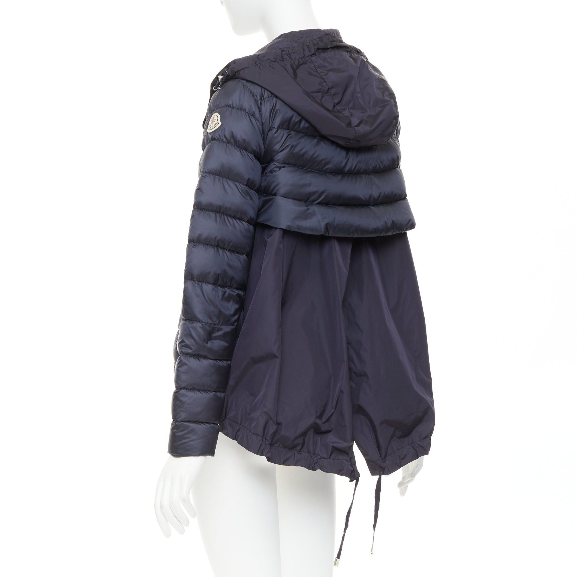 Moncler MONCLER Dorothee Guibbotto navy nylon ruffle trim hooded jacket Sz2 M Size M / US 6-8 / IT 42-44 - 6 Thumbnail