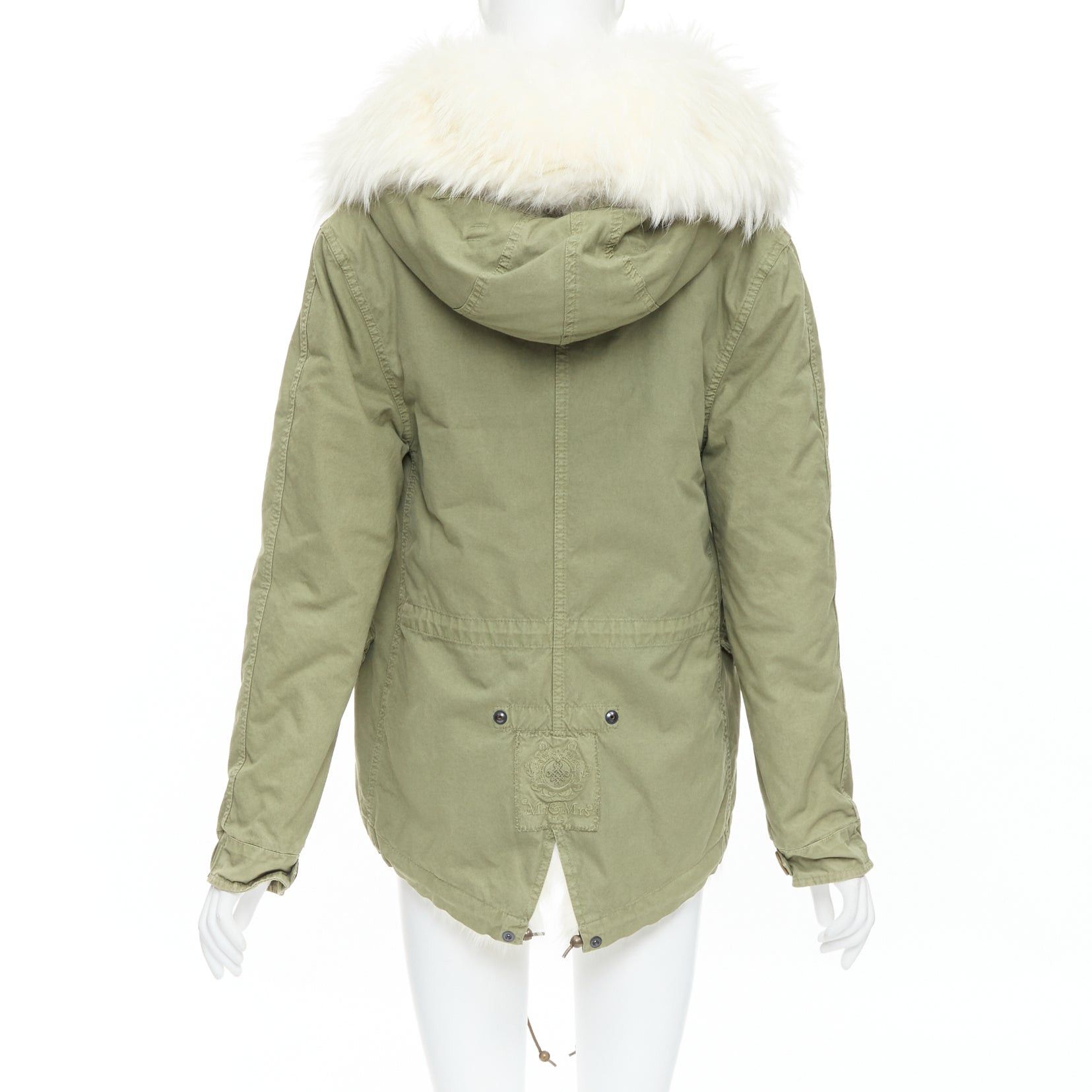 MR & MRS ITALY MR AND MRS ITALY white fur lined hooded military green parka coat XXS Size XS / US 0-2 / IT 36-38 - 6 Thumbnail