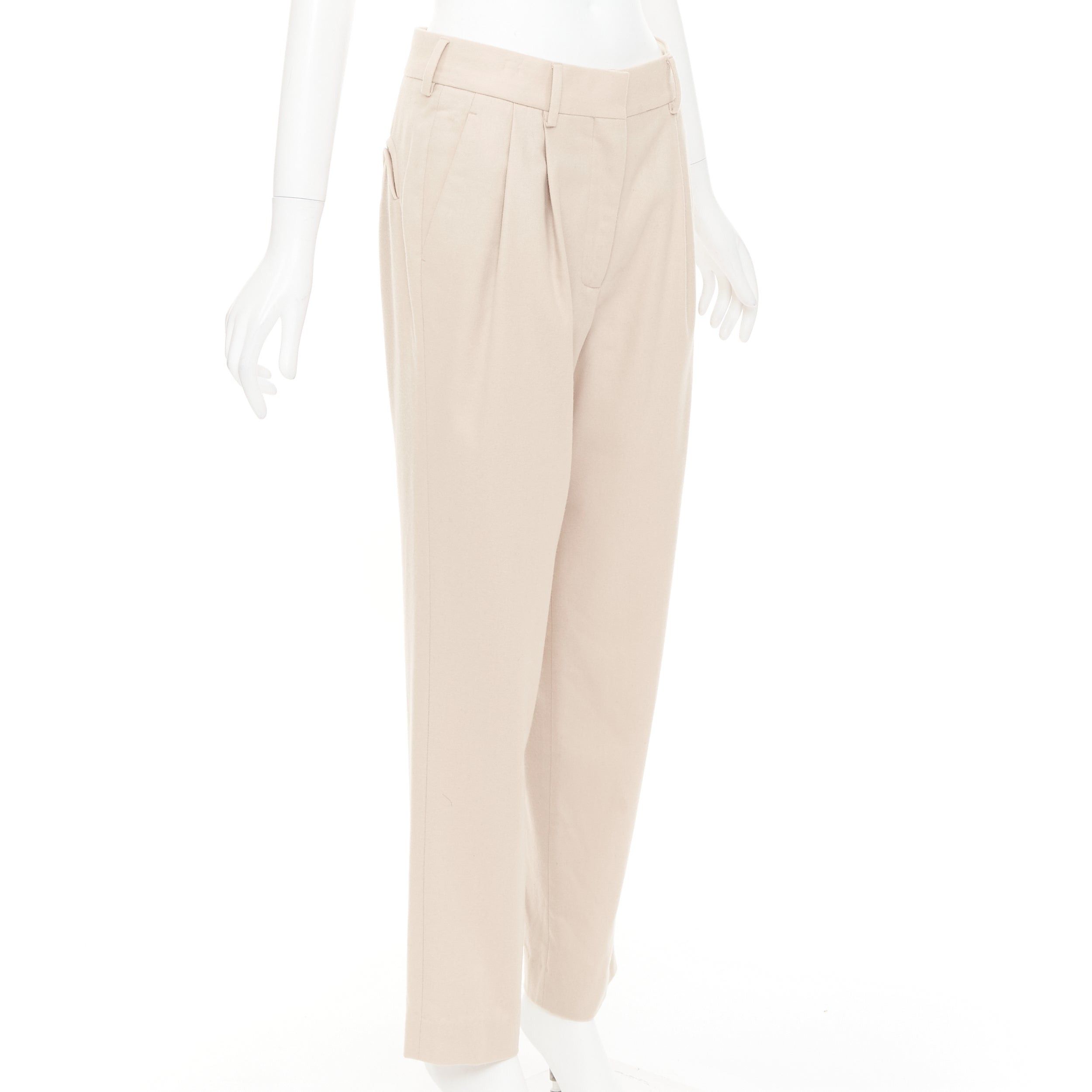 Other BLAZE MILANO camel virgin wool Signature curved pocket pleat front pants US2 S Size 27" / US 4 / IT 40 - 3 Thumbnail