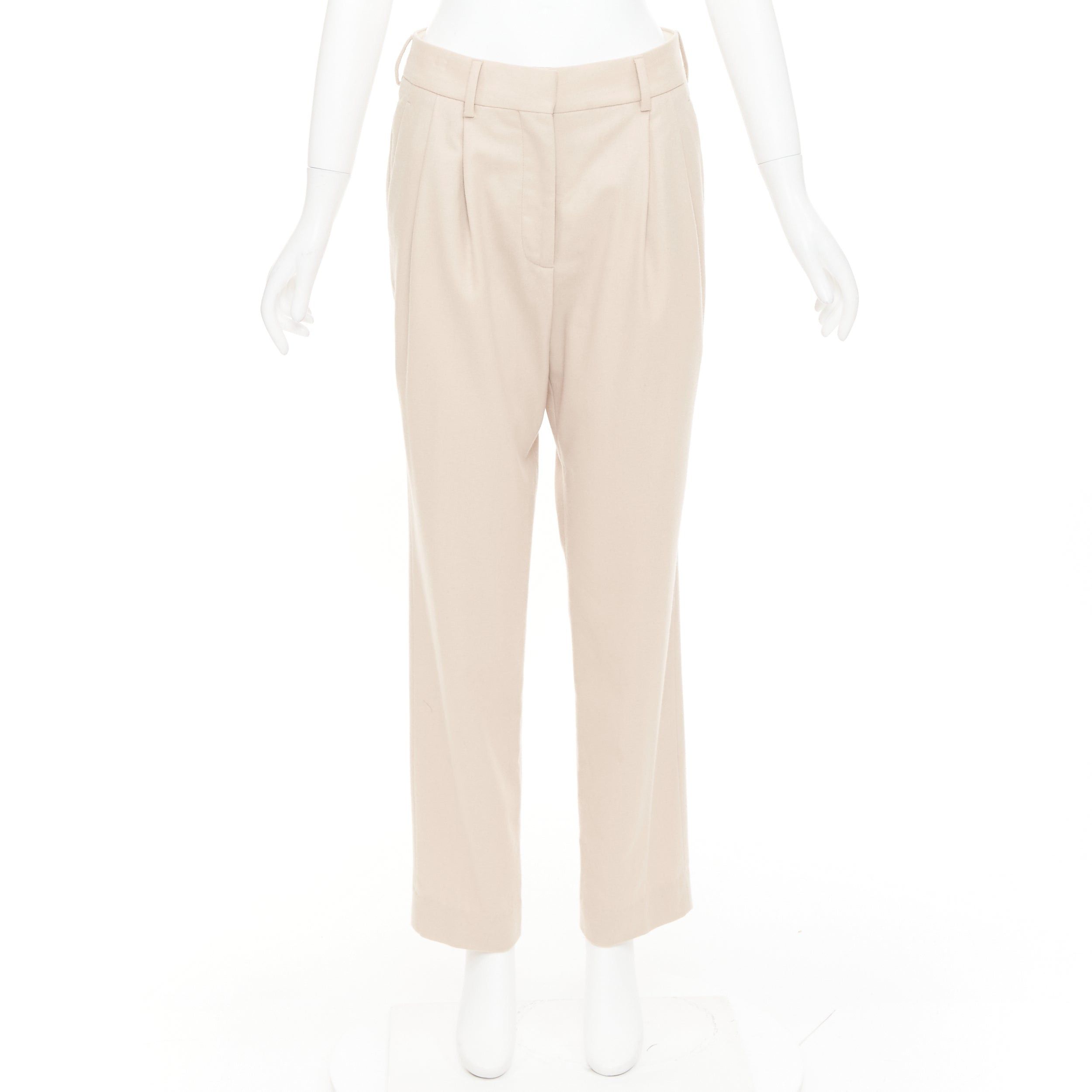 Other BLAZE MILANO camel virgin wool Signature curved pocket pleat front pants US2 S Size 27" / US 4 / IT 40 - 9 Thumbnail