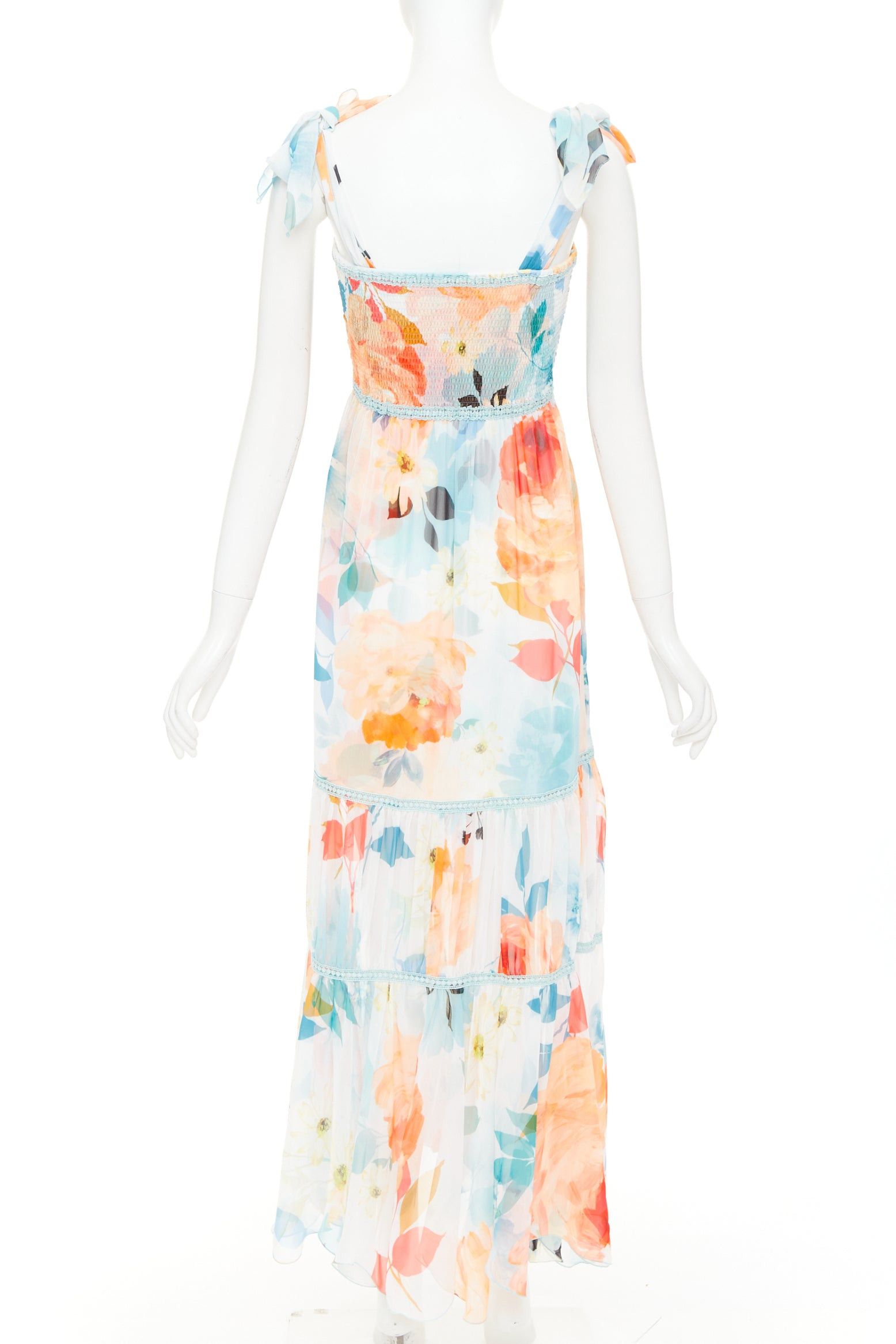 Charo Ruiz CHARO RUIZ Artemis white multicolor viscose blend floral print tie maxi dress S Size S / US 4 / IT 40 - 5 Thumbnail