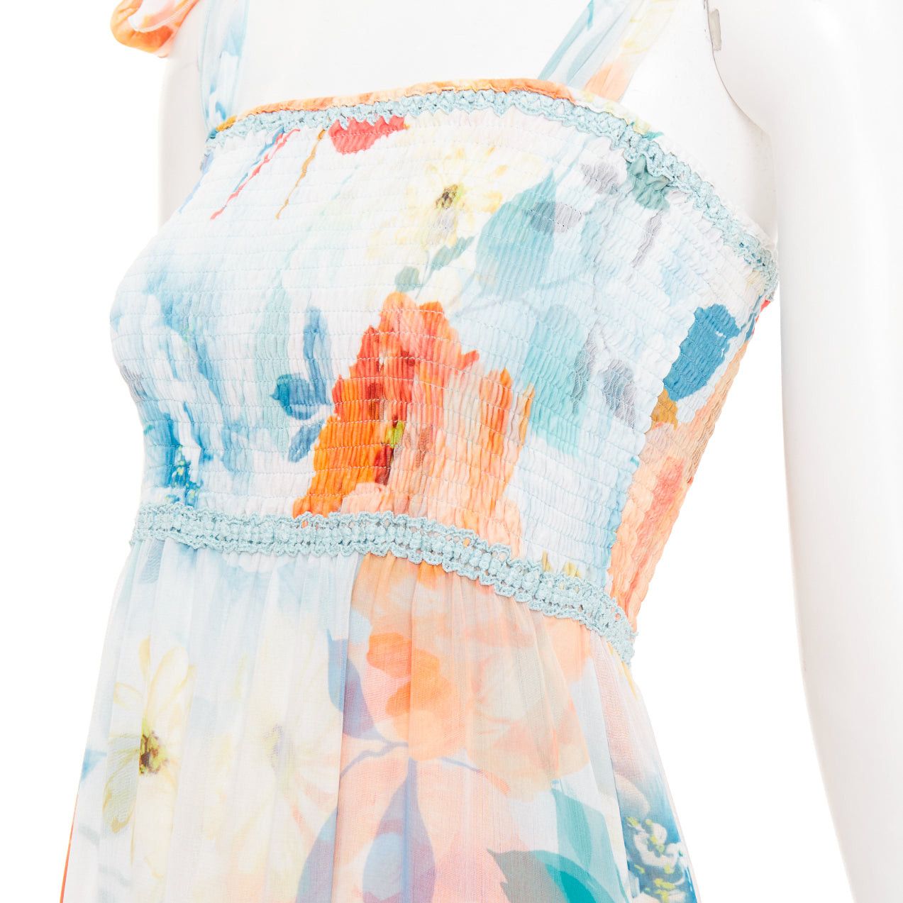Charo Ruiz CHARO RUIZ Artemis white multicolor viscose blend floral print tie maxi dress S Size S / US 4 / IT 40 - 2 Thumbnail