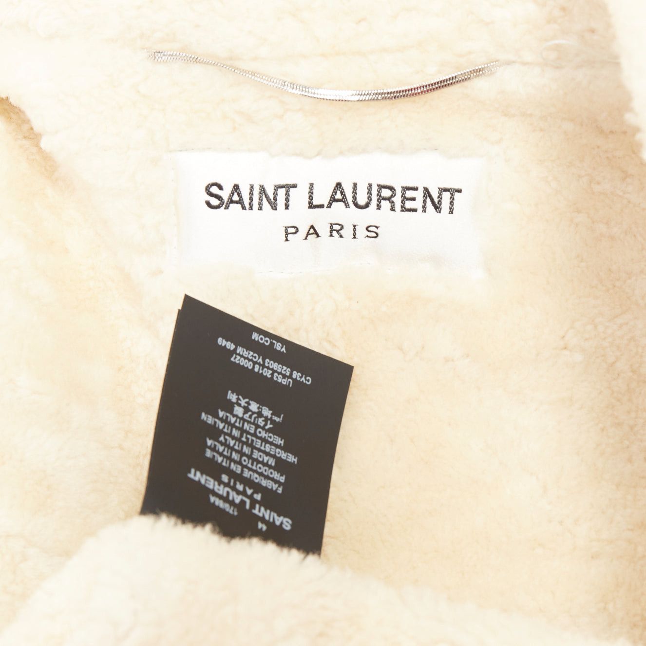 Saint Laurent Paris SAINT LAURENT 2018 blue suede cream shearing lined trucker jacket FR44 XS Size US XS / EU 42 / 0 - 10 Thumbnail