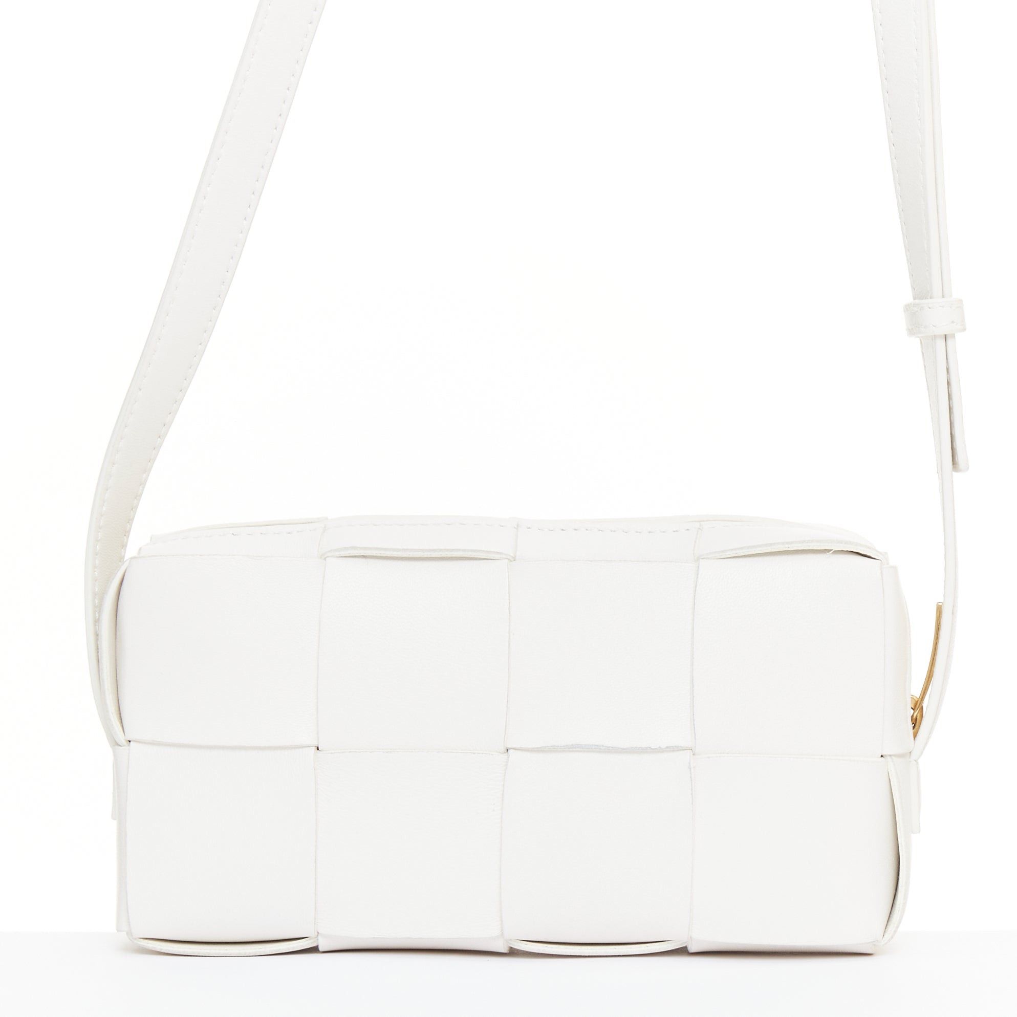 Bottega Veneta BOTTEGA VENETA Mini Cassette white lambskin Maxi Intrecciato crossbody bag Size ONE SIZE - 5 Thumbnail
