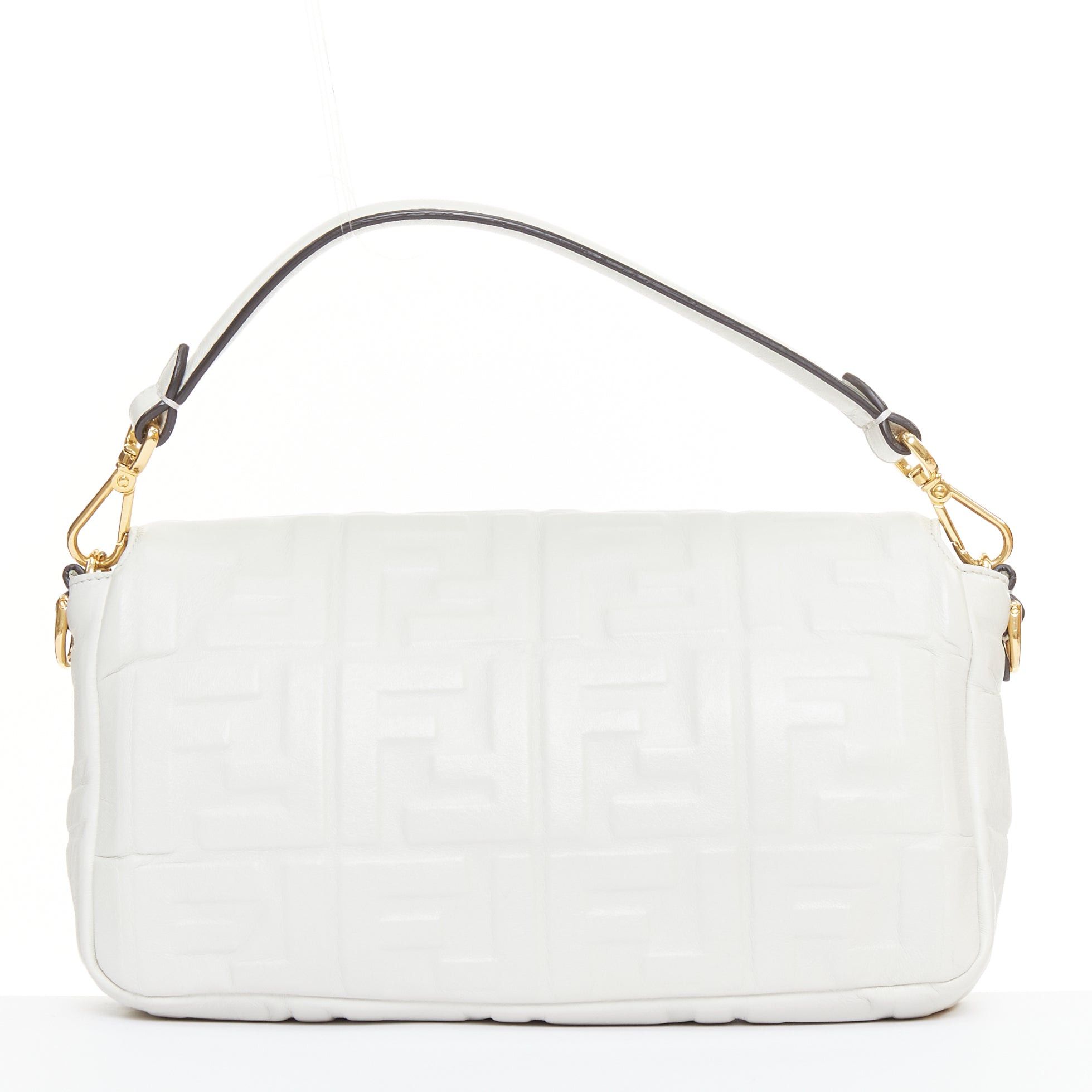 Fendi FENDI 2023 Runway Medium Baguette FF embossed white nappa leather bag Size ONE SIZE - 5 Thumbnail