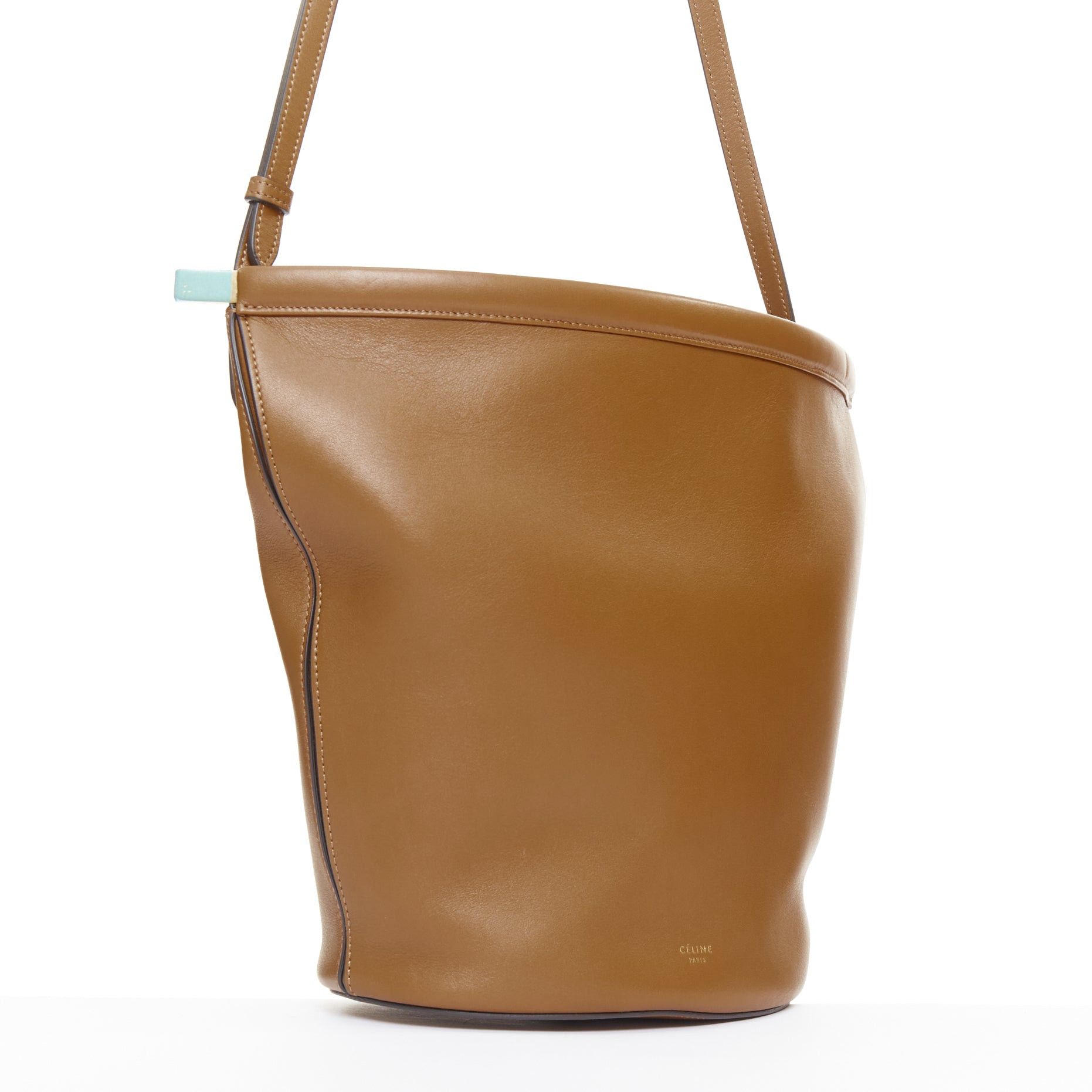 Celine CELINE 2018 Phoebe Philo Clasp Bucket tan brown smooth calf leather metal clasp shoulder bag Size ONE SIZE - 3 Thumbnail