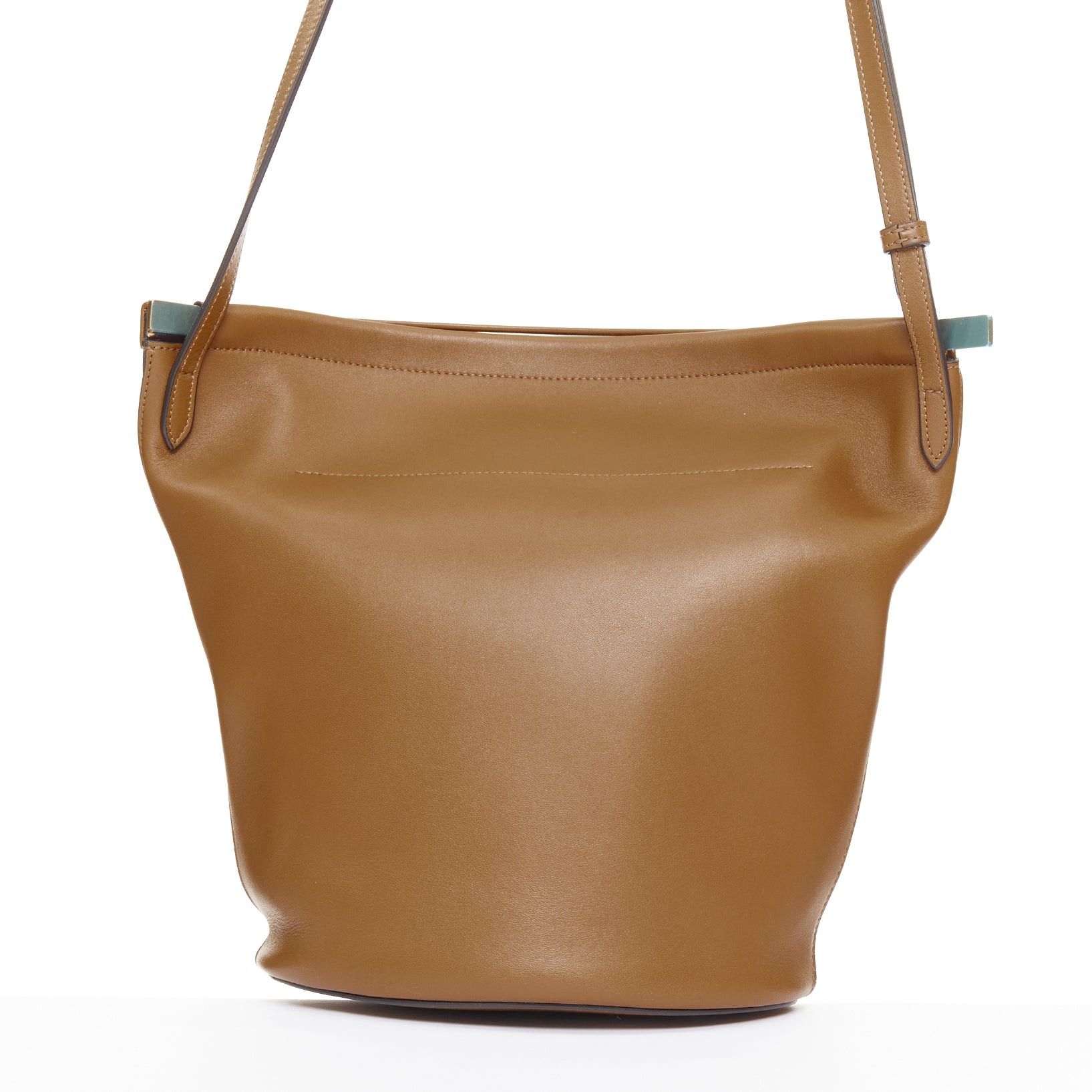 Celine CELINE 2018 Phoebe Philo Clasp Bucket tan brown smooth calf leather metal clasp shoulder bag Size ONE SIZE - 5 Thumbnail
