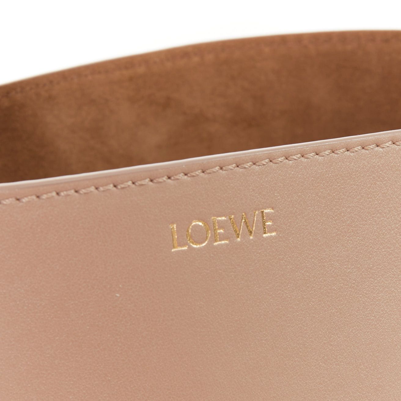 Loewe LOEWE 2023 Mini Puzzle Fold Tote sand grey leather gold logo top handle bag Size ONE SIZE - 8 Thumbnail