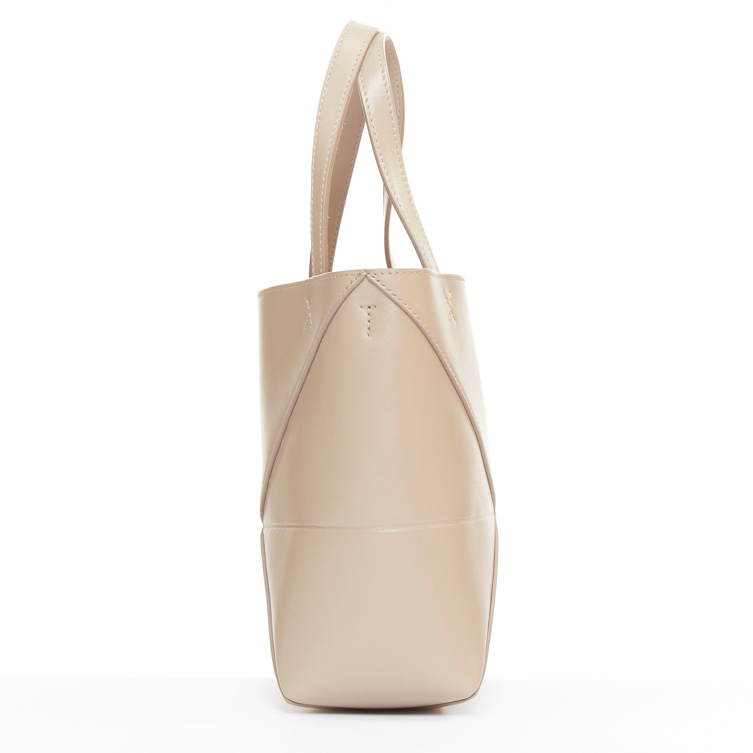 Loewe LOEWE 2023 Mini Puzzle Fold Tote sand grey leather gold logo top handle bag Size ONE SIZE - 4 Thumbnail