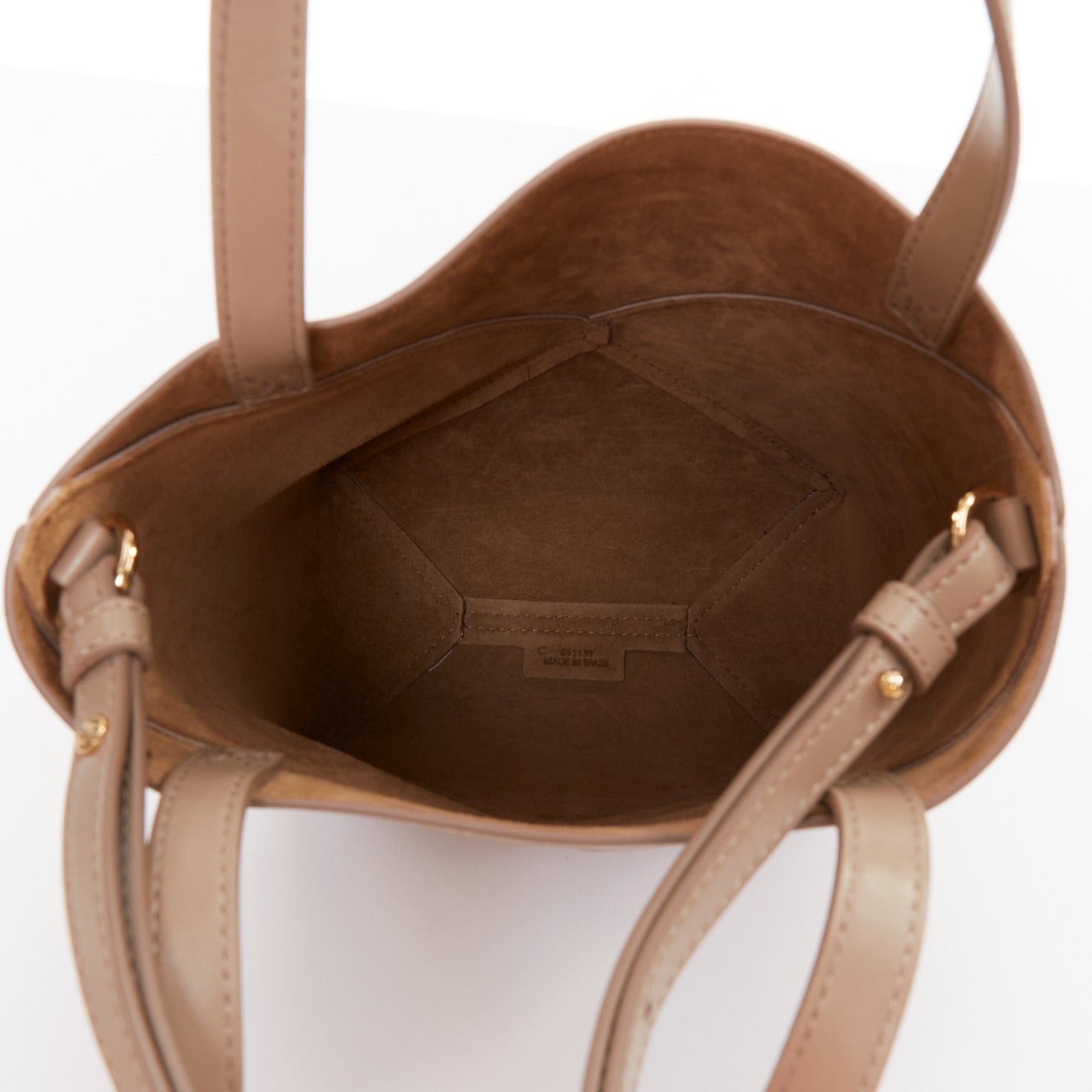 Loewe LOEWE 2023 Mini Puzzle Fold Tote sand grey leather gold logo top handle bag Size ONE SIZE - 9 Thumbnail