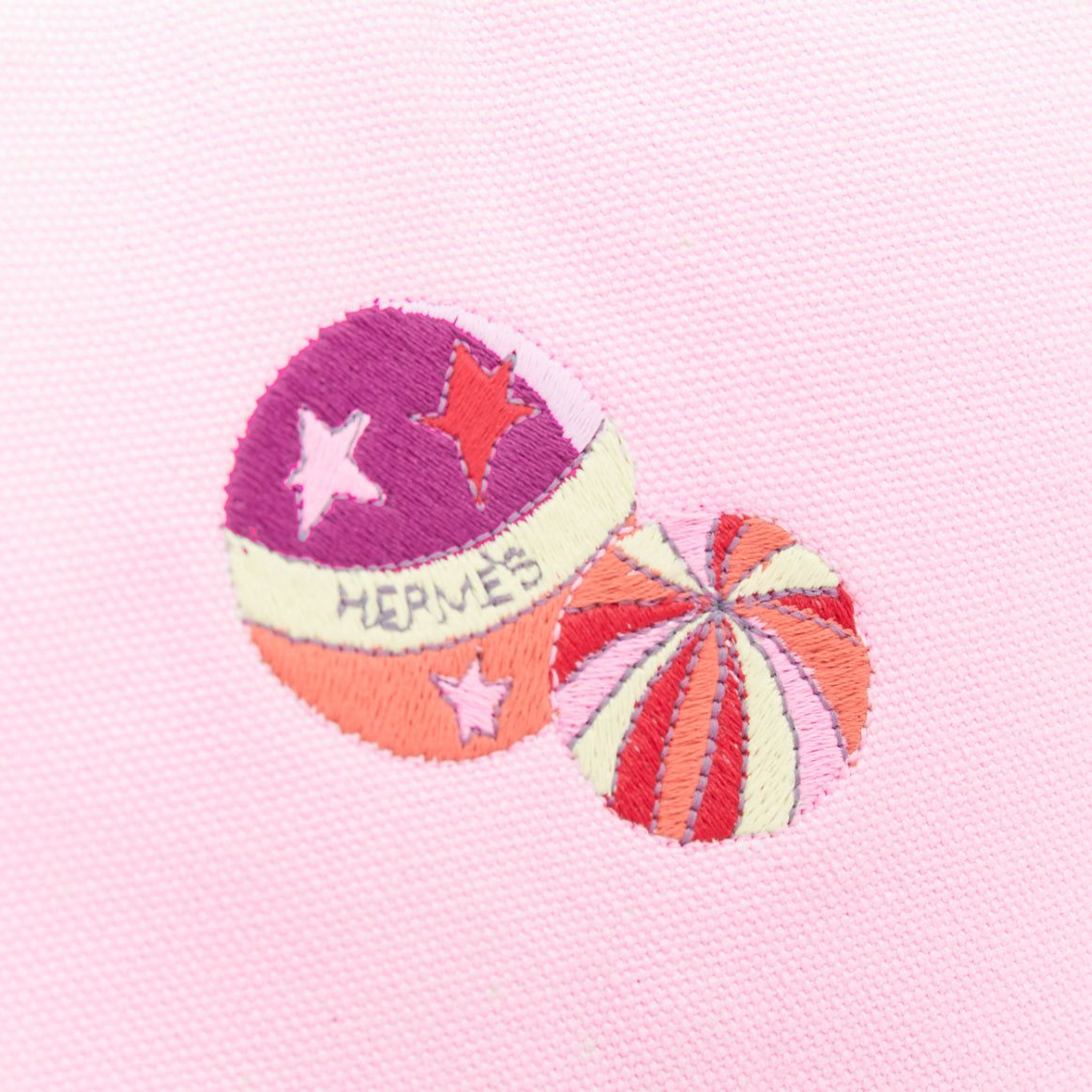 Hermes HERMES Circus Bolide Case in Pale Pink Embroidered Canvas toileries bag Size ONE SIZE - 6 Thumbnail
