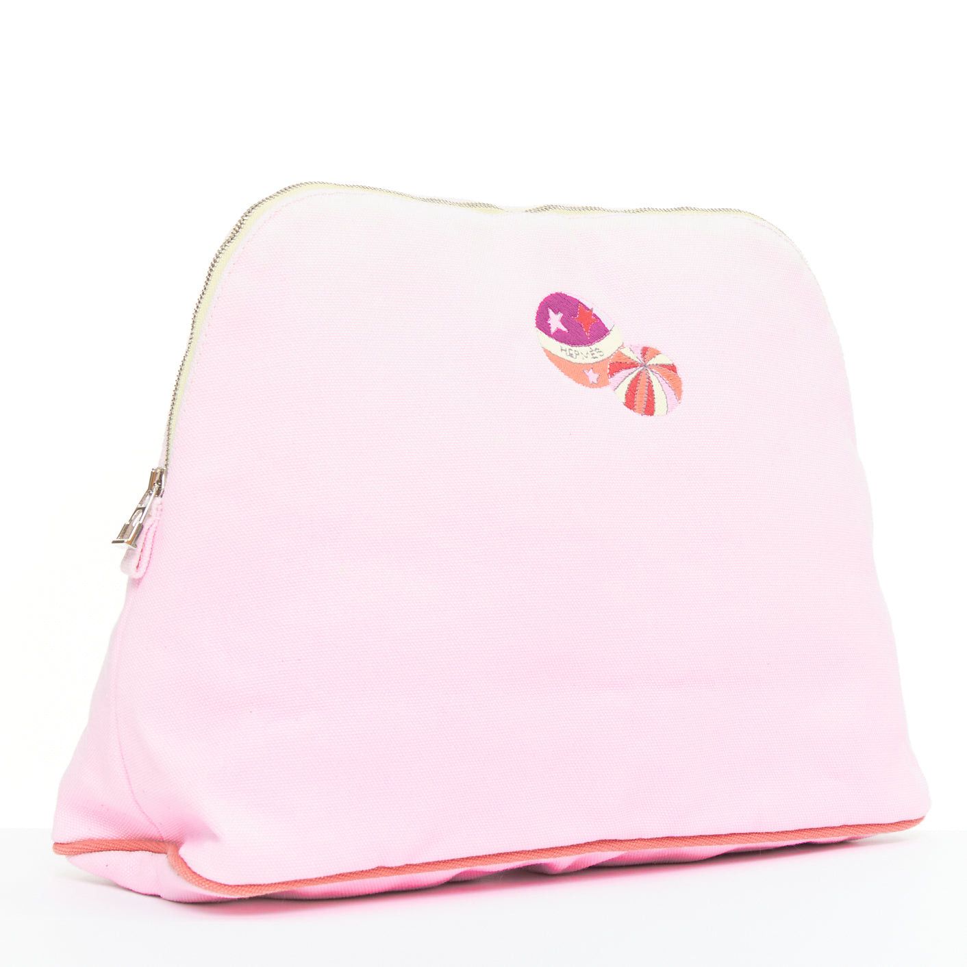 Hermes HERMES Circus Bolide Case in Pale Pink Embroidered Canvas toileries bag Size ONE SIZE - 2 Thumbnail
