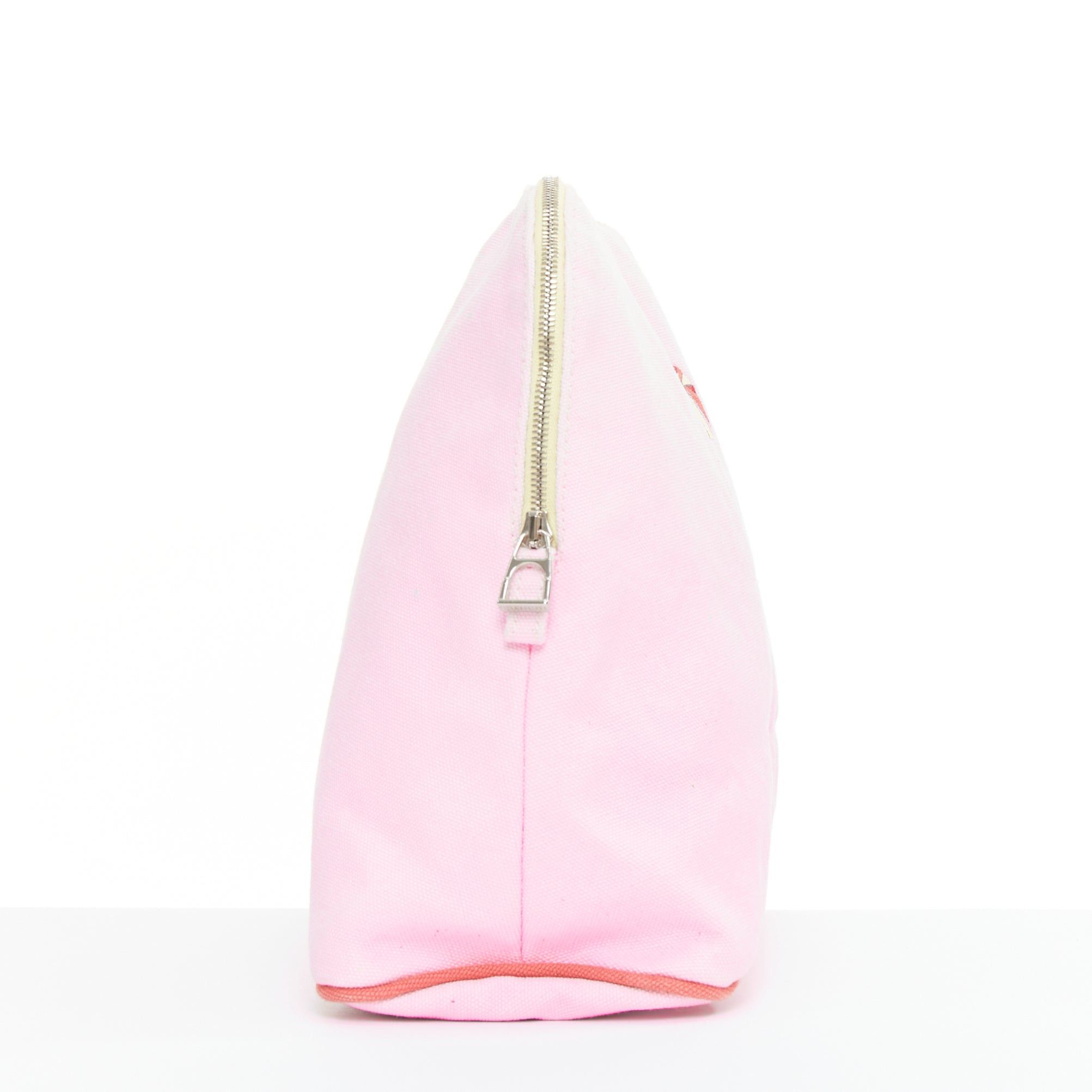 Hermes HERMES Circus Bolide Case in Pale Pink Embroidered Canvas toileries bag Size ONE SIZE - 3 Thumbnail