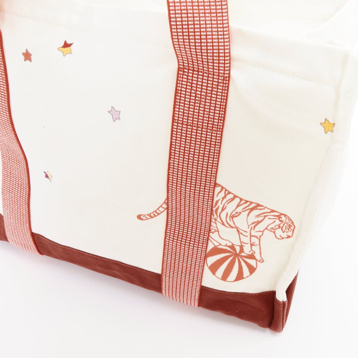 Hermes HERMES Circus Nappy Bag red white embroidered cotton canvas tote bag towel set Size ONE SIZE - 8 Thumbnail