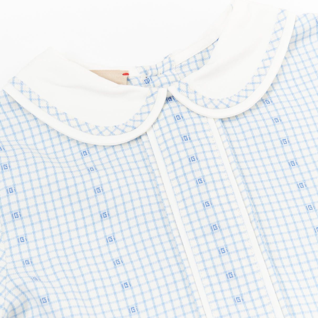 Gucci GUCCI KIDS Angela Lynne blue white cotton square G gingham peter pan dress 6Y Size ONE SIZE - 3 Thumbnail