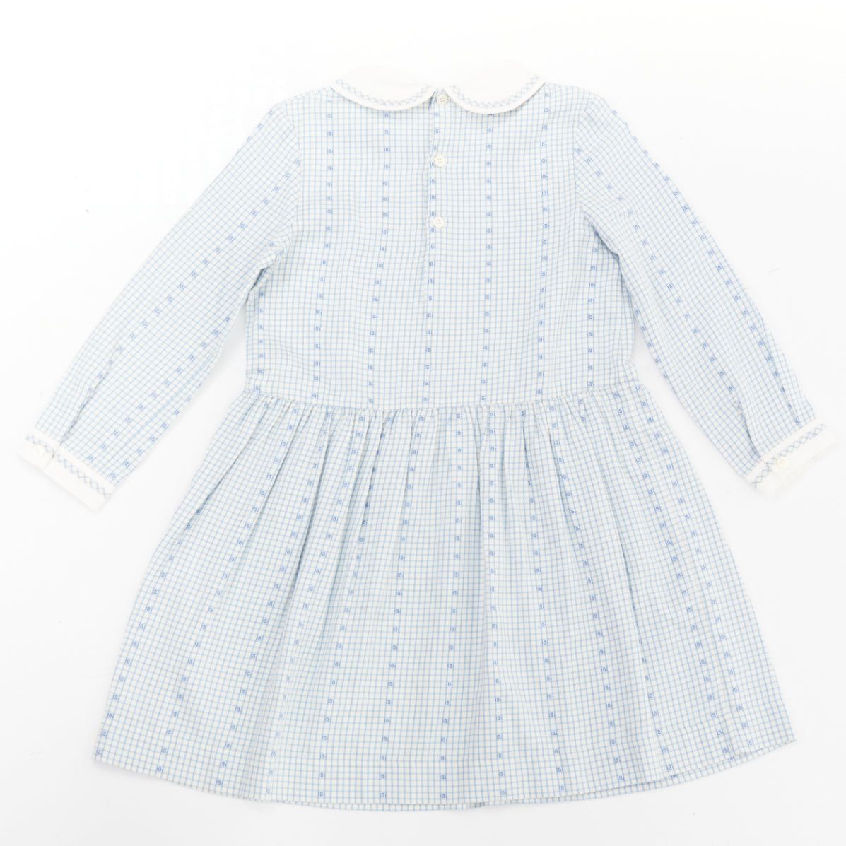 Gucci GUCCI KIDS Angela Lynne blue white cotton square G gingham peter pan dress 6Y Size ONE SIZE - 2 Thumbnail