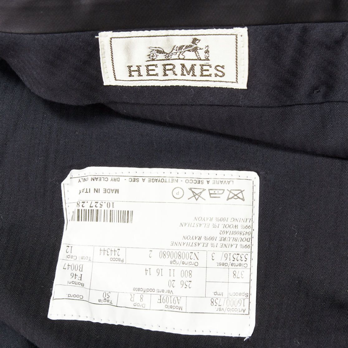 Hermes HERMES black wool blend satin trim side handstitched mid waist trousers IT50 XL Size US 32 / EU 48 - 8 Thumbnail