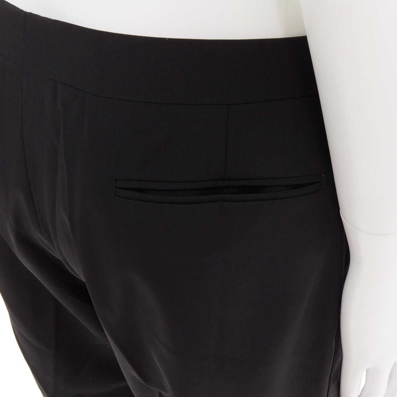 Hermes HERMES black wool blend satin trim side handstitched mid waist trousers IT50 XL Size US 32 / EU 48 - 6 Thumbnail