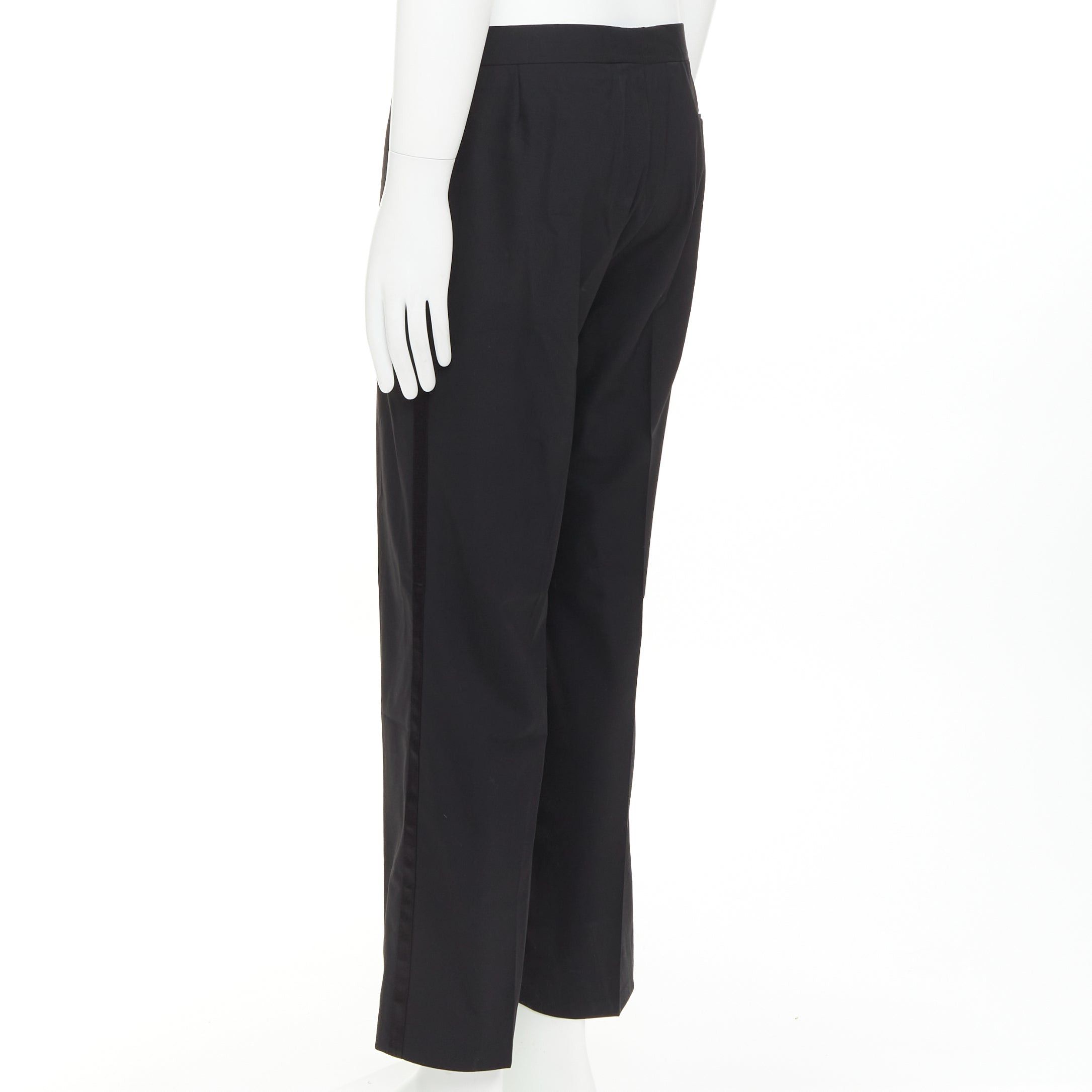 Hermes HERMES black wool blend satin trim side handstitched mid waist trousers IT50 XL Size US 32 / EU 48 - 5 Thumbnail