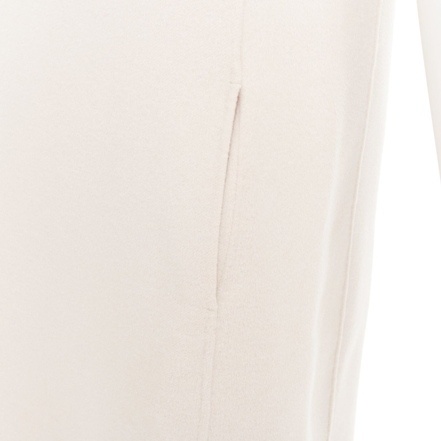 Max Mara MAX MARA S' light grey virgin wool angora snap button collar minimal shift dress IT34 XXS Size XXS / US 00 / IT 34 - 7 Thumbnail