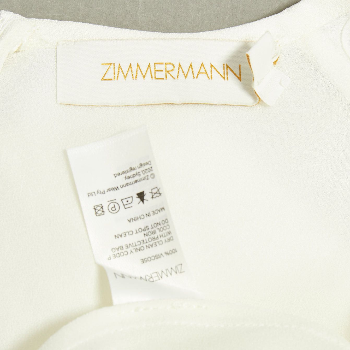 Zimmermann ZIMMERMANN off white viscose lattice waistband puff sleeve peasant dress Sz.1 S Size S / US 4 / IT 40 - 8 Thumbnail