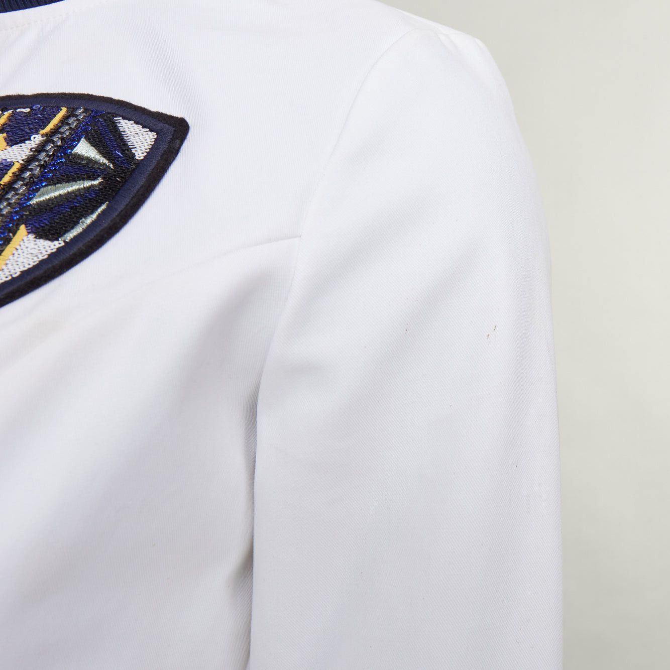 Dior DIOR 2014 off-white navy sequin badge cotton peplum top FR36 S Size S / US 4 / IT 40 - 8 Thumbnail