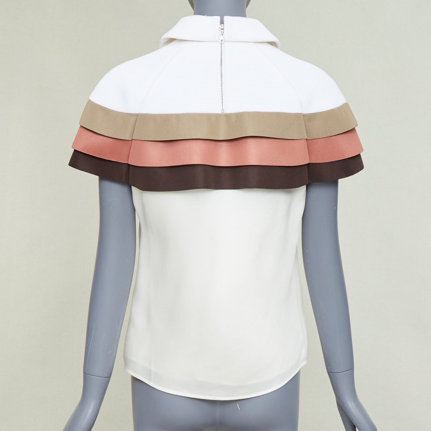 Louis Vuitton LOUIS VUITTON 2017 Runway scuba cape tricolor nylon ruffle collared top FR38 M Size M / US 6-8 / IT 42-44 - 5 Thumbnail
