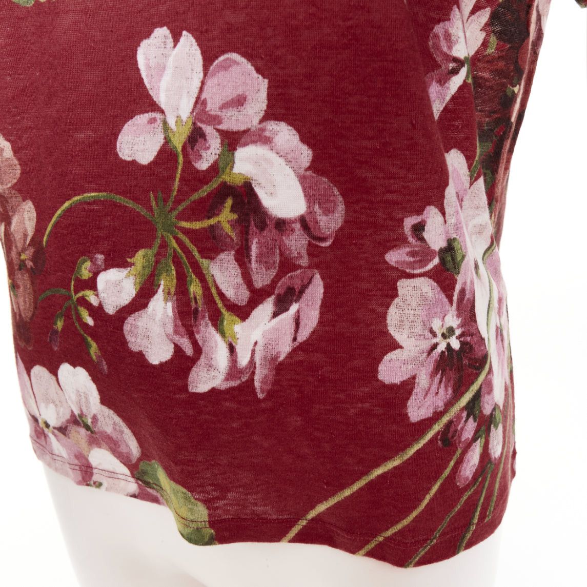Gucci GUCCi Blooms burgundy pink floral print cotton Embellished insect t-shirt M Size M / US 6-8 / IT 42-44 - 7 Thumbnail