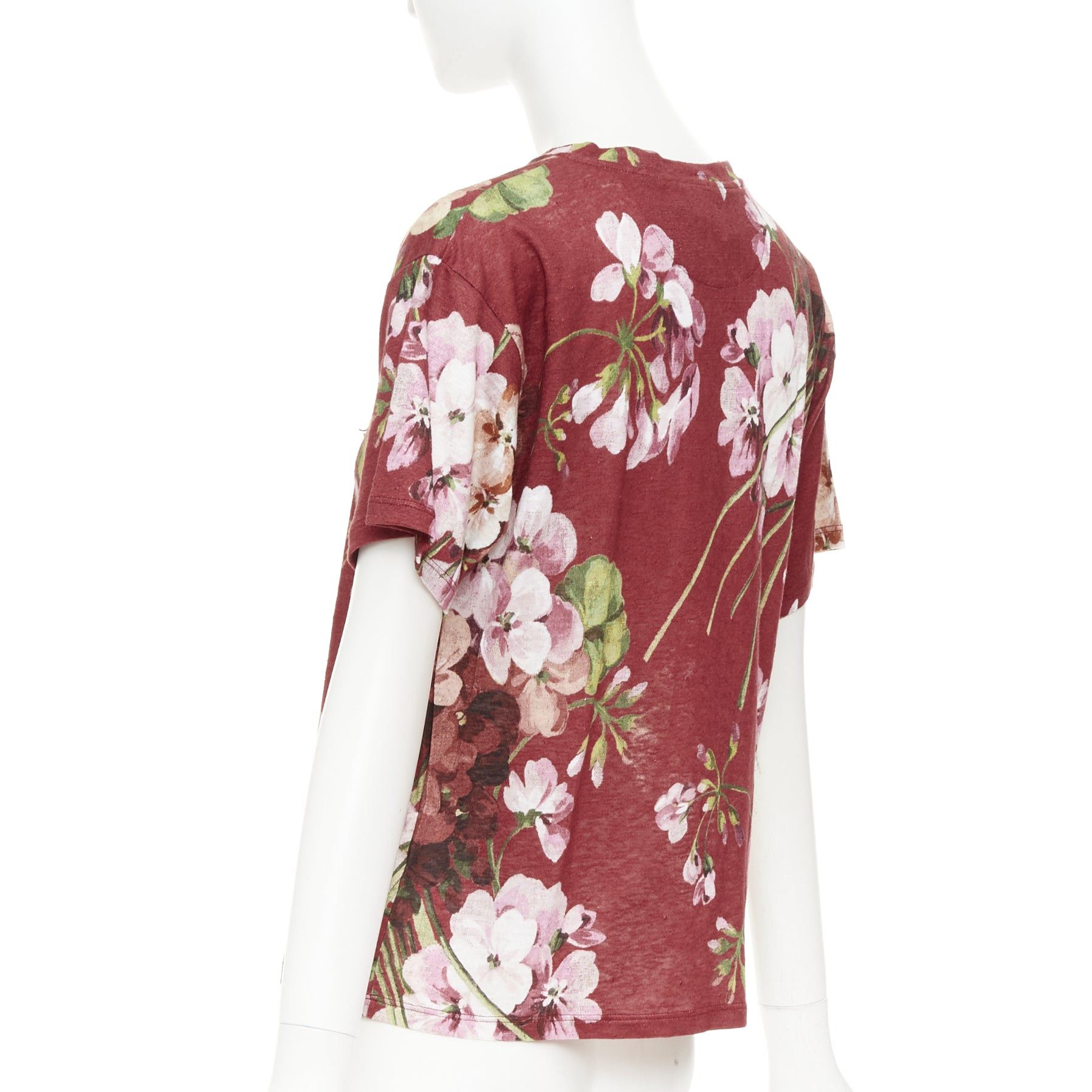 Gucci GUCCi Blooms burgundy pink floral print cotton Embellished insect t-shirt M Size M / US 6-8 / IT 42-44 - 6 Thumbnail