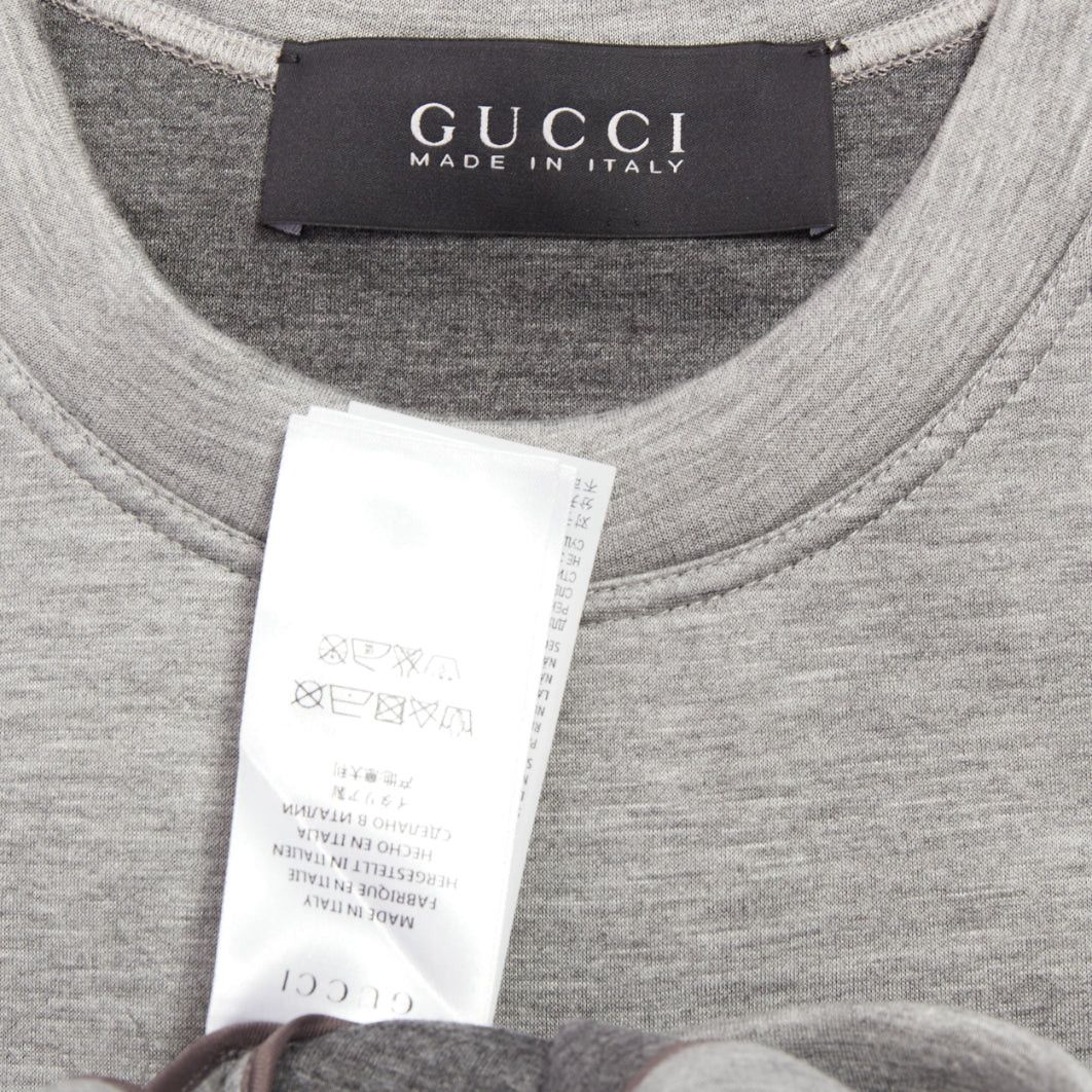 Gucci GUCCI 2015 grey neoprene crystal embroidered Swallow sweatshirt S Size S / US 4 / IT 40 - 8 Thumbnail