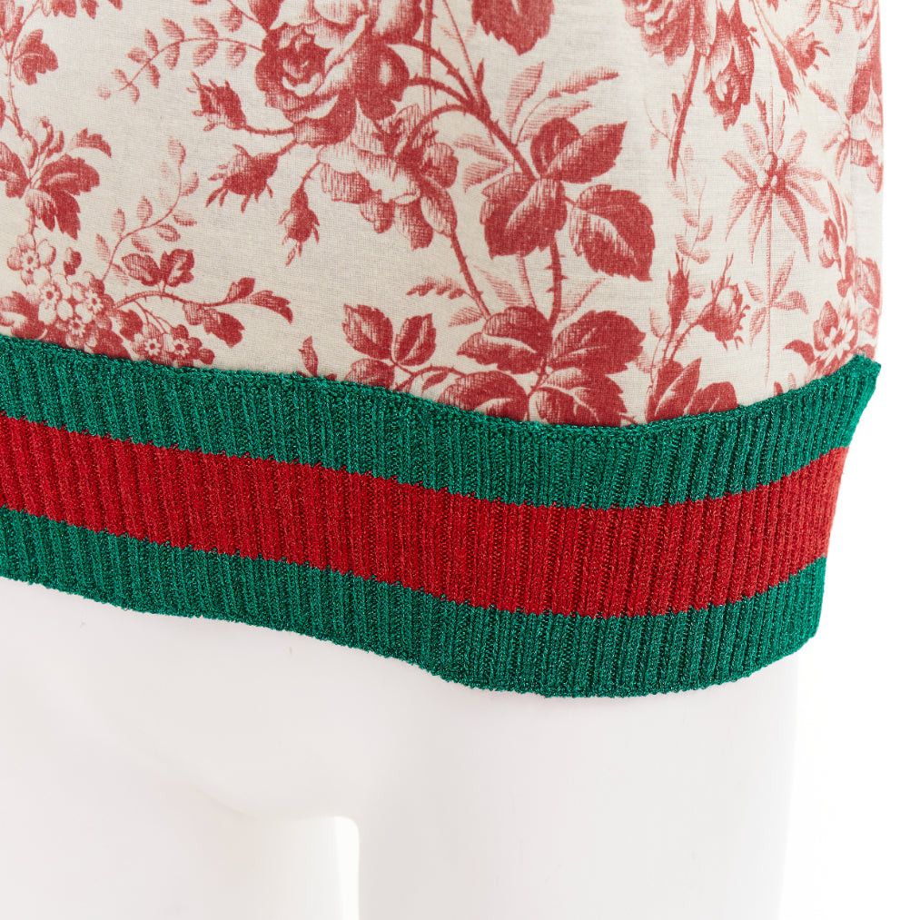 Gucci GUCCI 2016 Herbarium Floral grey pink bloom metallic web sweatshirt S Size S / US 4 / IT 40 - 2 Thumbnail