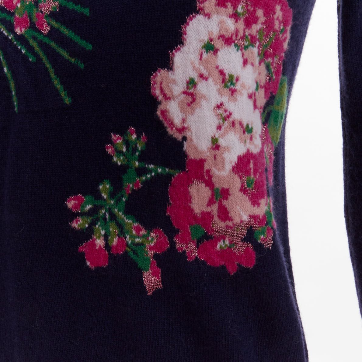 Gucci GUCCI 2017navy wool Floral Bee needlepoint embroidery sweater XS Size XS / US 0-2 / IT 36-38 - 7 Thumbnail