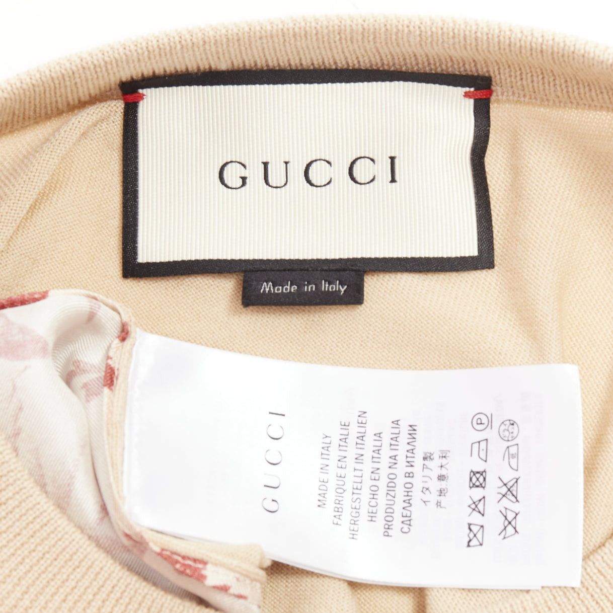 Gucci GUCCI Bloom floral butterfly silk print front wool knit sweater top M Size M / US 6-8 / IT 42-44 - 8 Thumbnail
