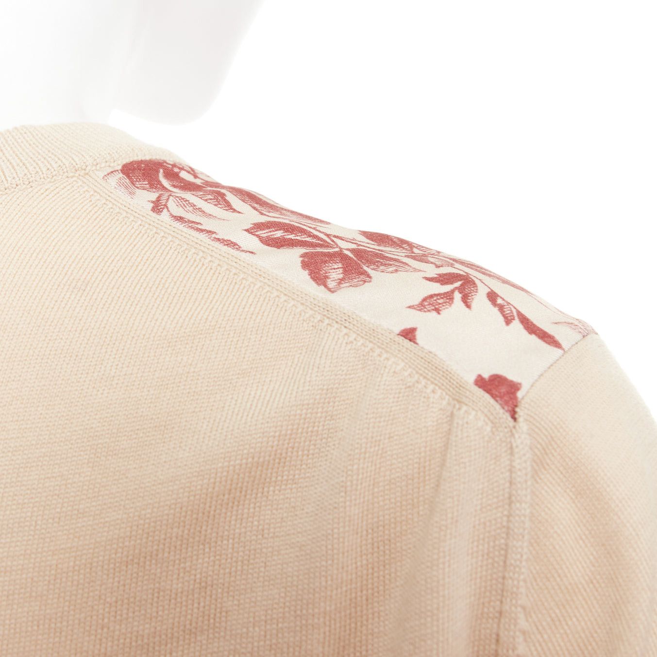 Gucci GUCCI Bloom floral butterfly silk print front wool knit sweater top M Size M / US 6-8 / IT 42-44 - 7 Thumbnail