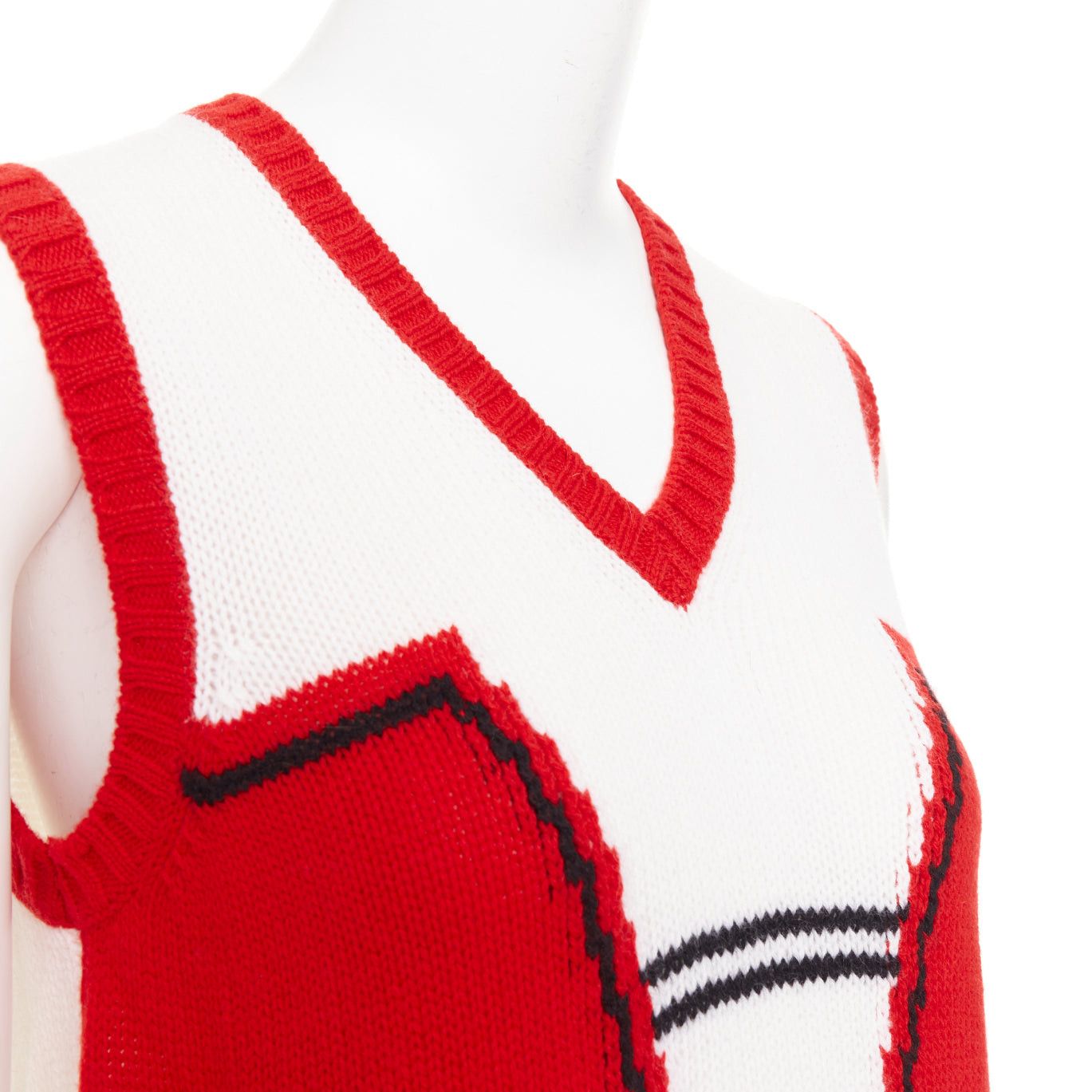 Prada PRADA 2016 Runway 100% cashmere geometric colorblocked intarsia sweater vest IT38 XS Size XS / US 0-2 / IT 36-38 - 2 Thumbnail