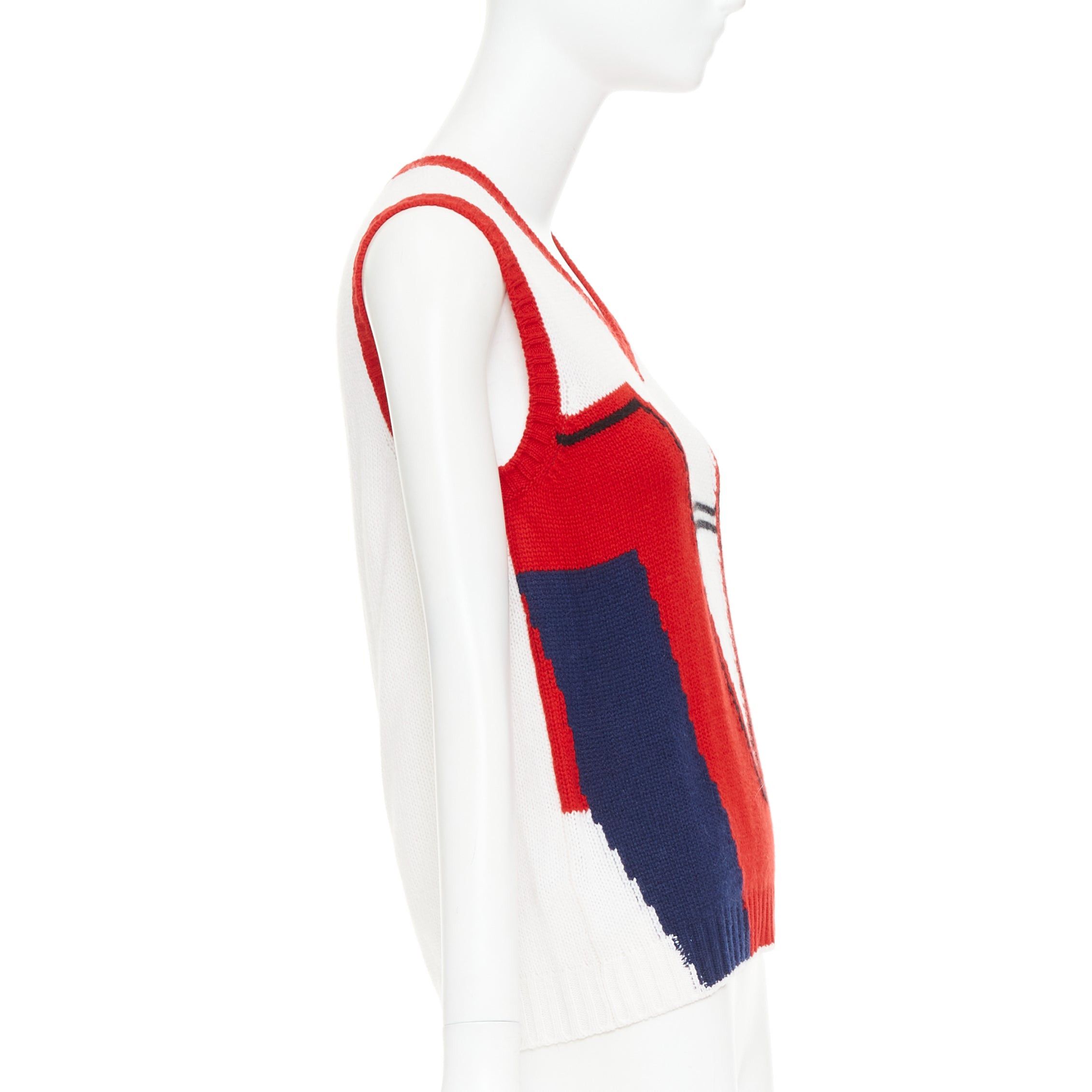 Prada PRADA 2016 Runway 100% cashmere geometric colorblocked intarsia sweater vest IT38 XS Size XS / US 0-2 / IT 36-38 - 4 Thumbnail