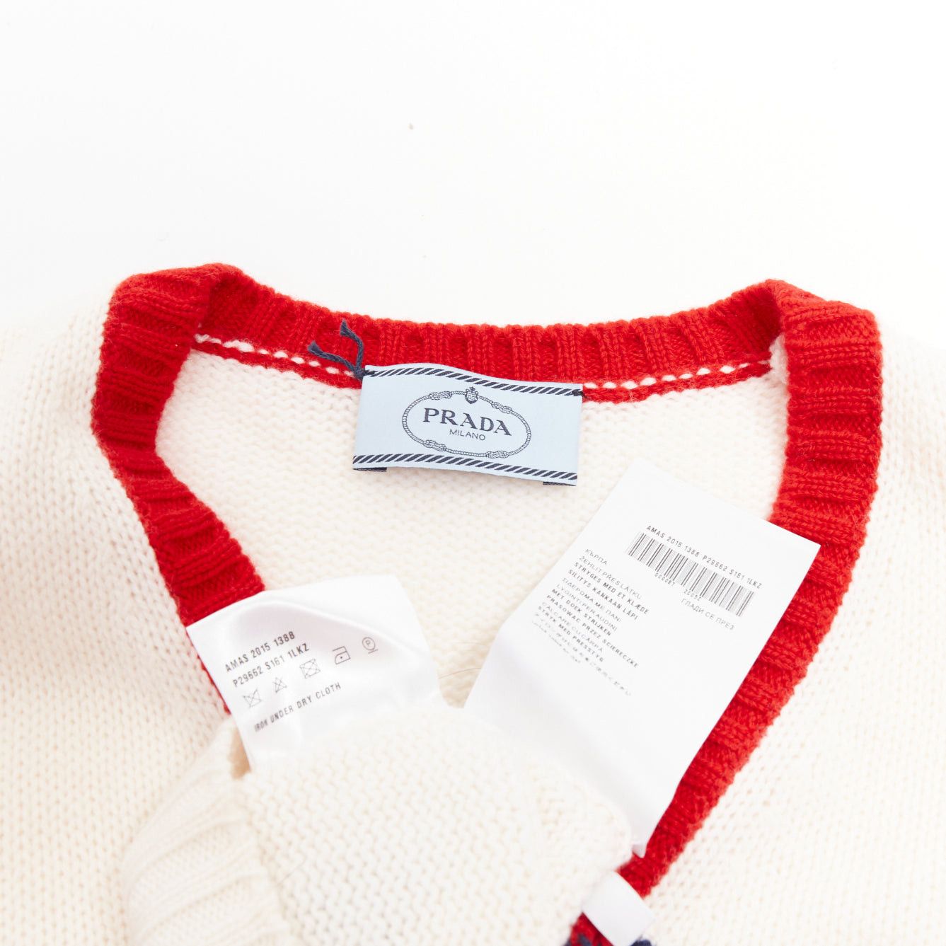 Prada PRADA 2016 Runway 100% cashmere geometric colorblocked intarsia sweater vest IT38 XS Size XS / US 0-2 / IT 36-38 - 8 Thumbnail