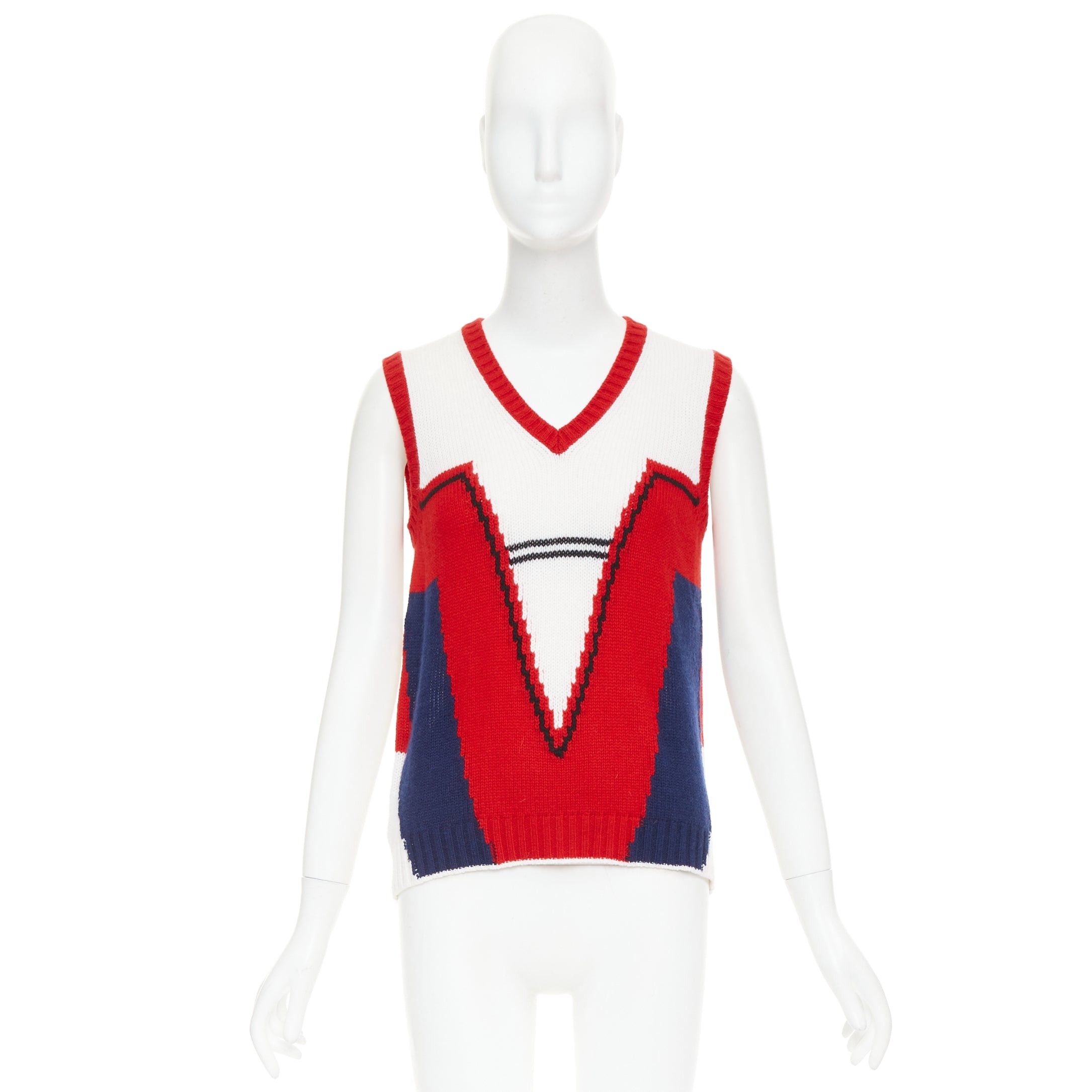 Prada PRADA 2016 Runway 100% cashmere geometric colorblocked intarsia sweater vest IT38 XS Size XS / US 0-2 / IT 36-38 - 9 Thumbnail
