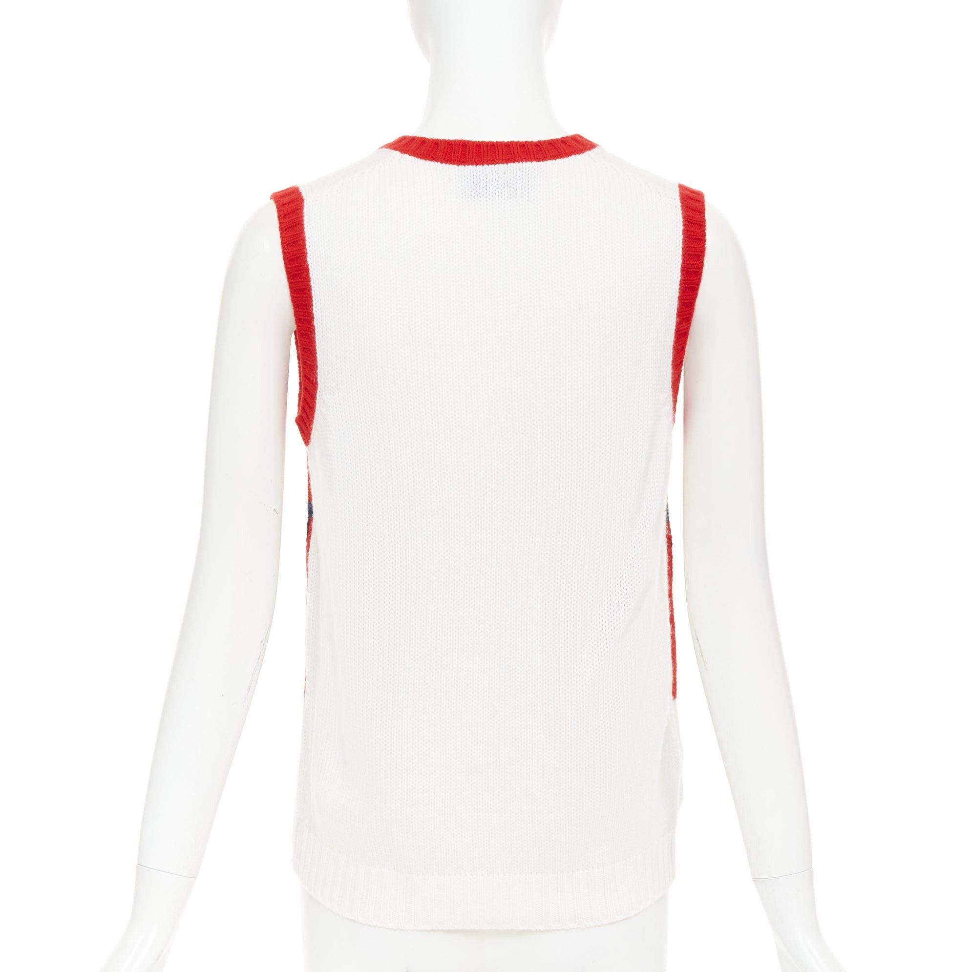 Prada PRADA 2016 Runway 100% cashmere geometric colorblocked intarsia sweater vest IT38 XS Size XS / US 0-2 / IT 36-38 - 5 Thumbnail