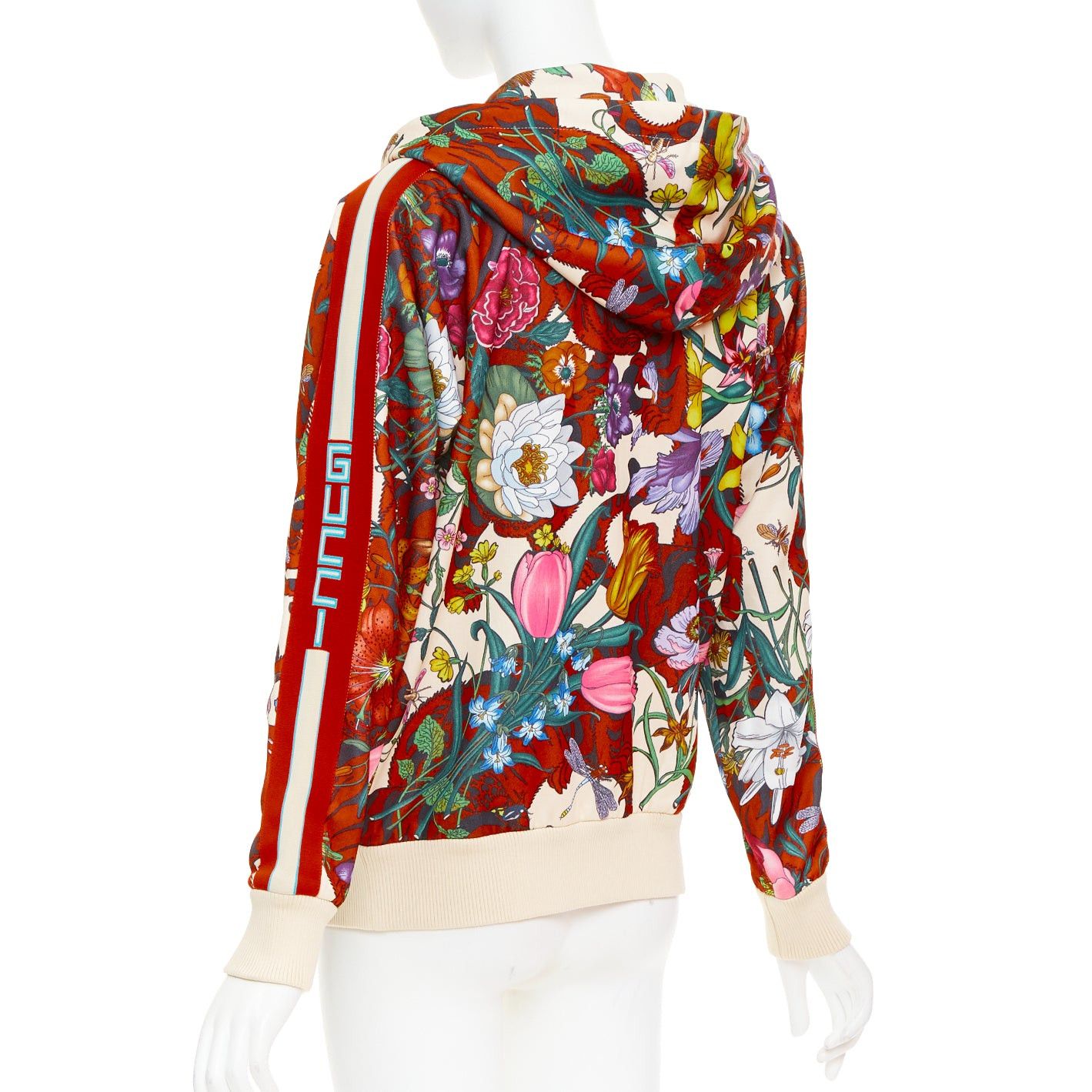Gucci GUCCI 2018 Michele Bloom Nature Print red bow embroidery zip hoodie S Size S / US 4 / IT 40 - 7 Thumbnail