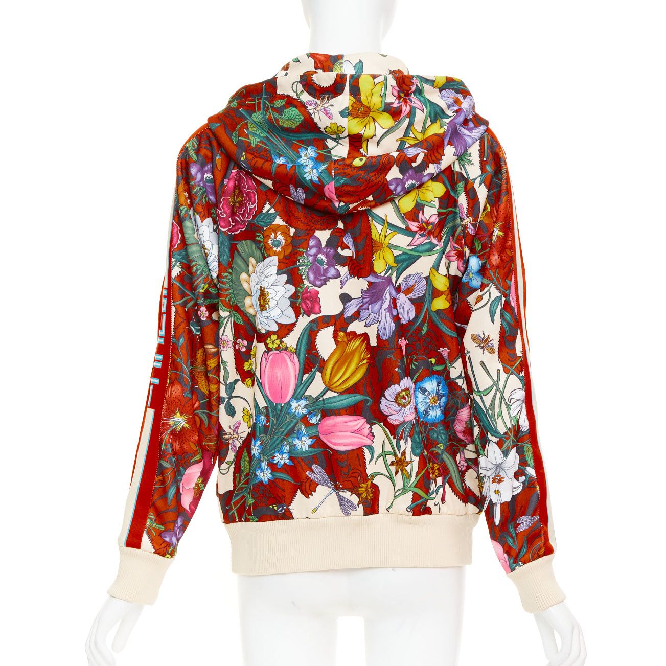 Gucci GUCCI 2018 Michele Bloom Nature Print red bow embroidery zip hoodie S Size S / US 4 / IT 40 - 6 Thumbnail