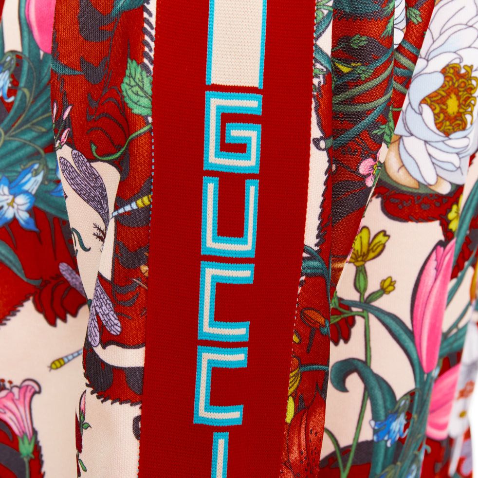 Gucci GUCCI 2018 Michele Bloom Nature Print red bow embroidery zip hoodie S Size S / US 4 / IT 40 - 2 Thumbnail