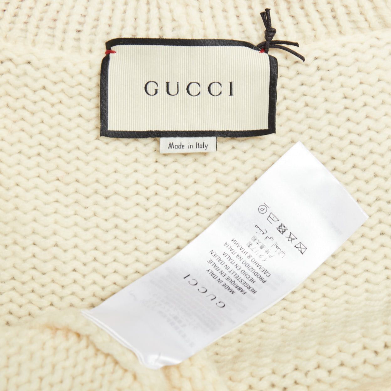 Gucci GUCCI 2018 Bosco Orso Year of Dog red cream wool needlepoint knit cardigan XXS Size XS / US 0-2 / IT 36-38 - 9 Thumbnail