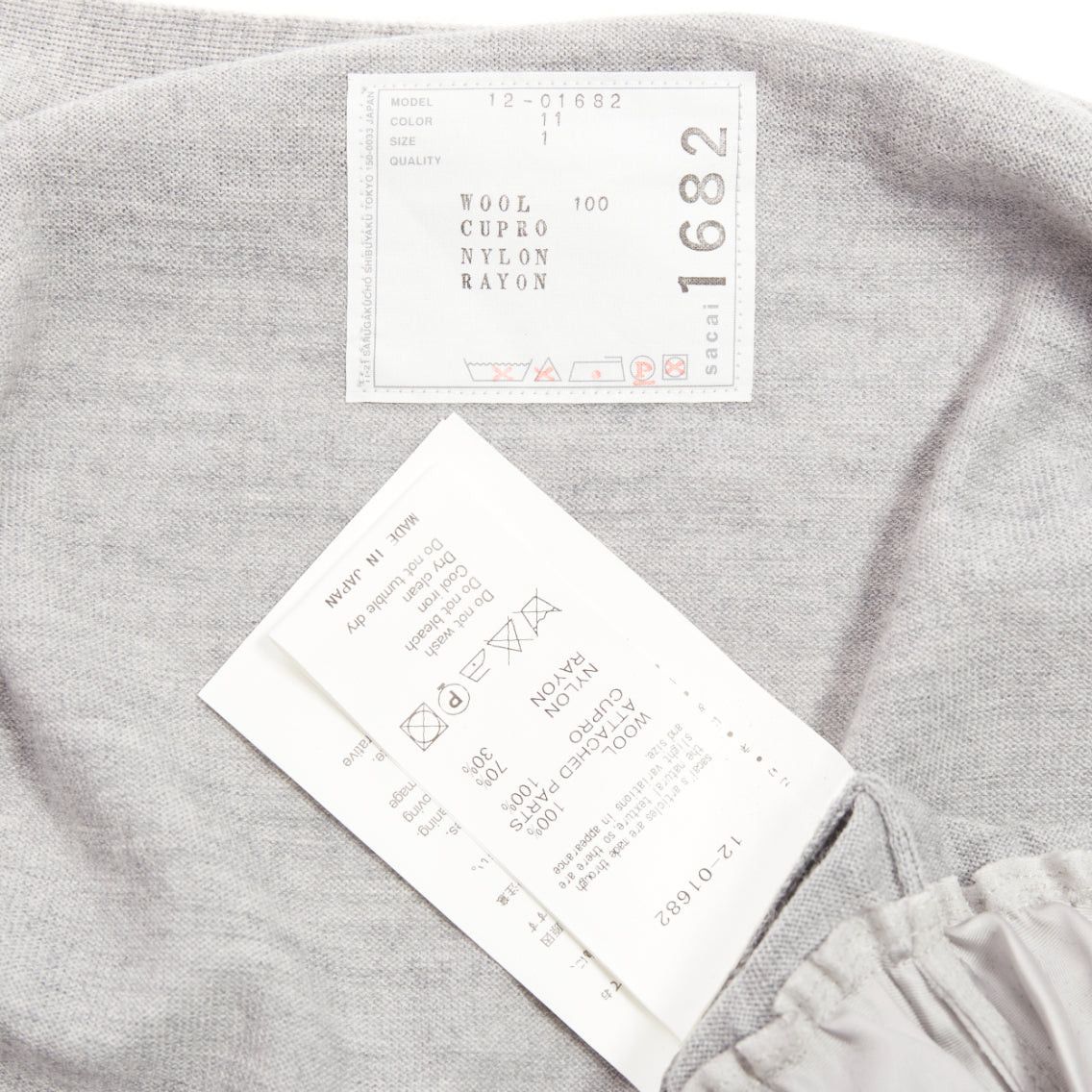 Sacai SACAI 2012 grey wool white sequin lace ruffle scallop hem cardigan JP1 S Size S / US 4 / IT 40 - 9 Thumbnail
