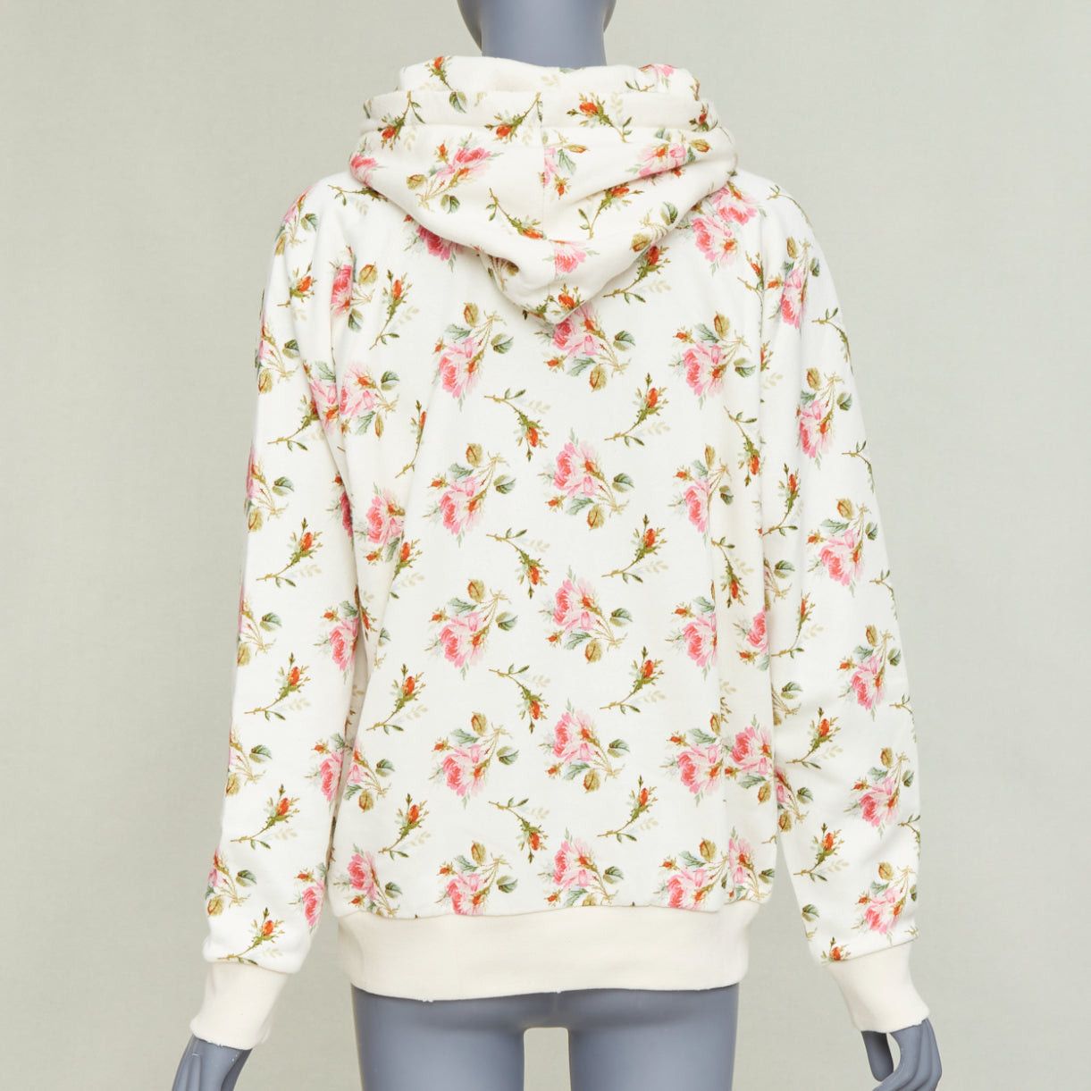 Gucci GUCCI 2017 ivory pink floral logo print jersey hoodie XS Size XS / US 0-2 / IT 36-38 - 5 Thumbnail